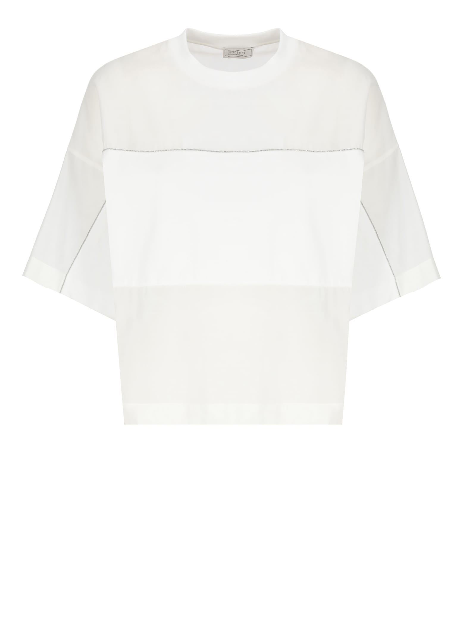 Peserico White Cotton And Silk T-shirt