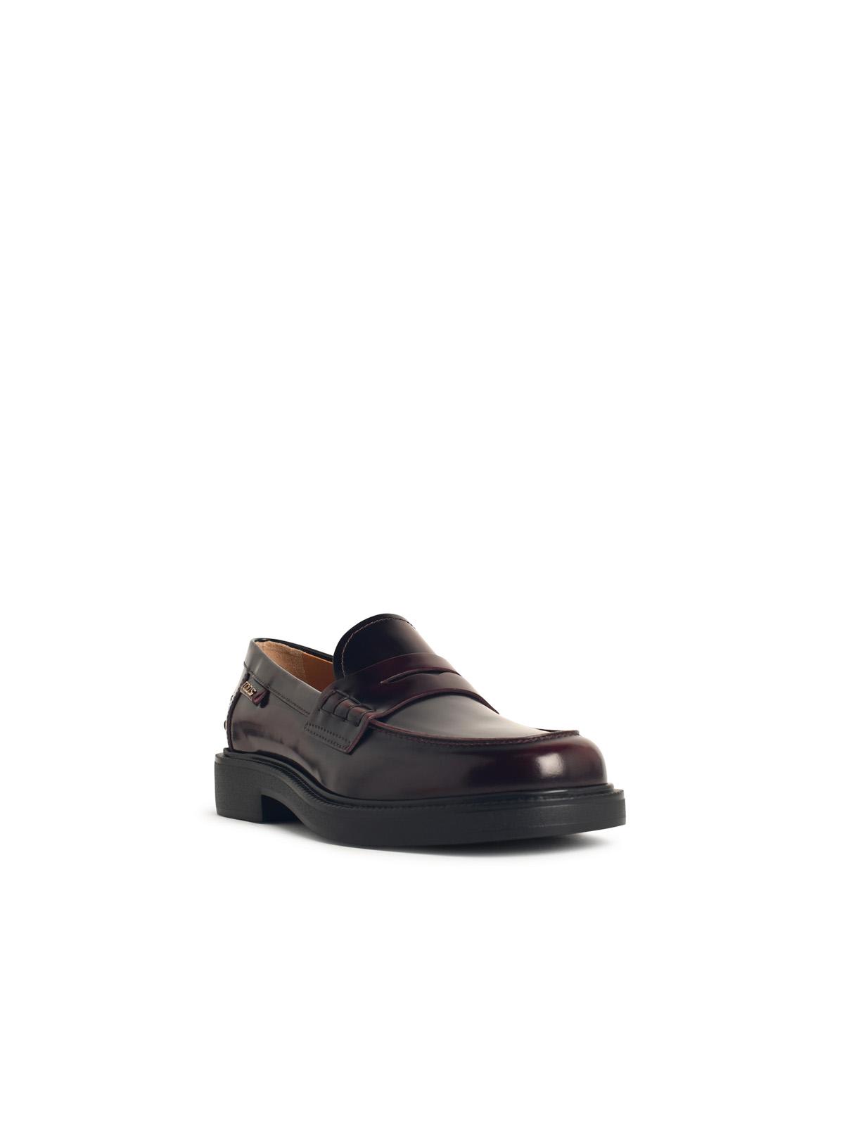 Tod's Burgundy Leather Loafers In Black