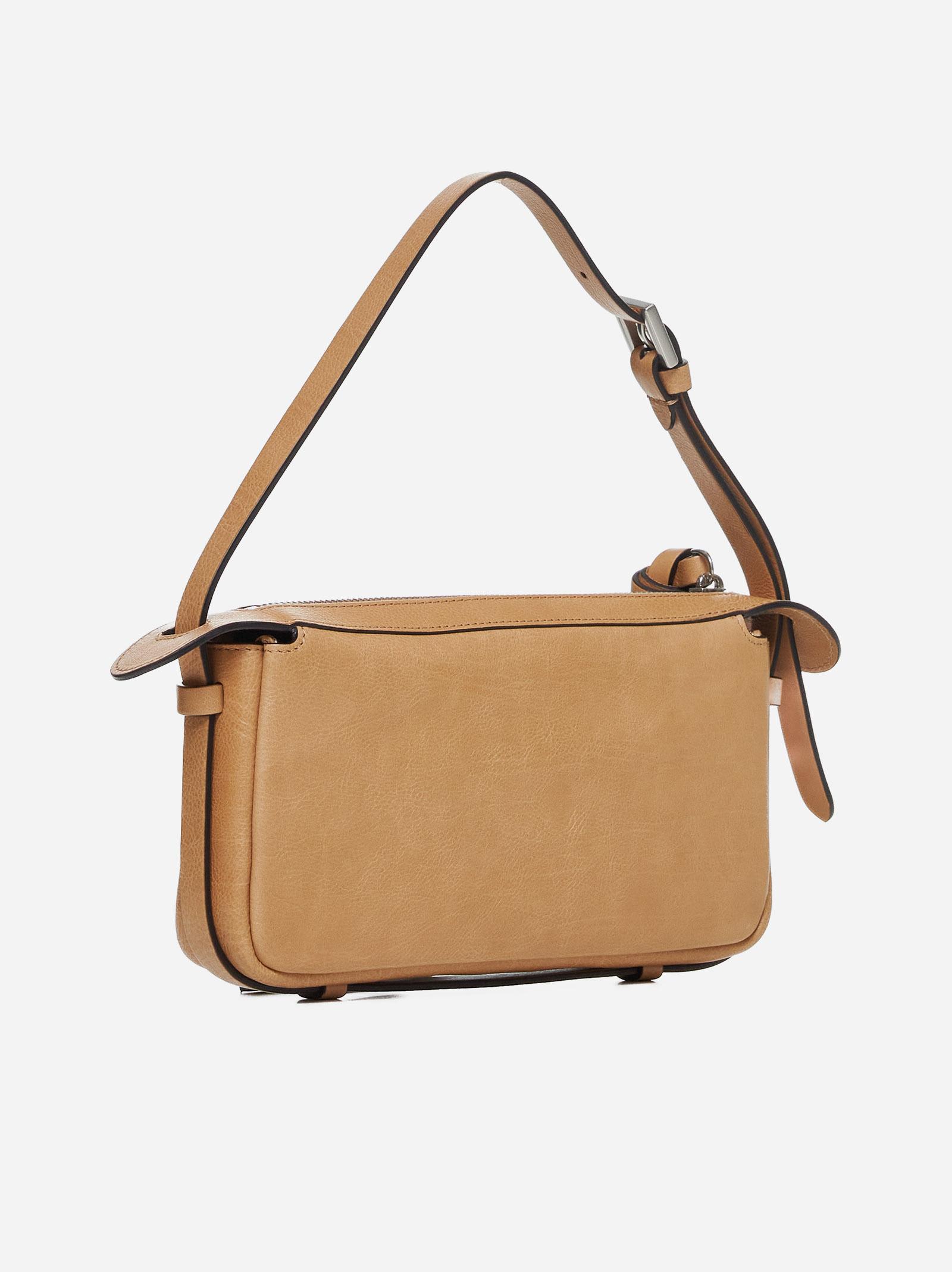 Shop Fendi Simply Mini Leather Bag In Beige