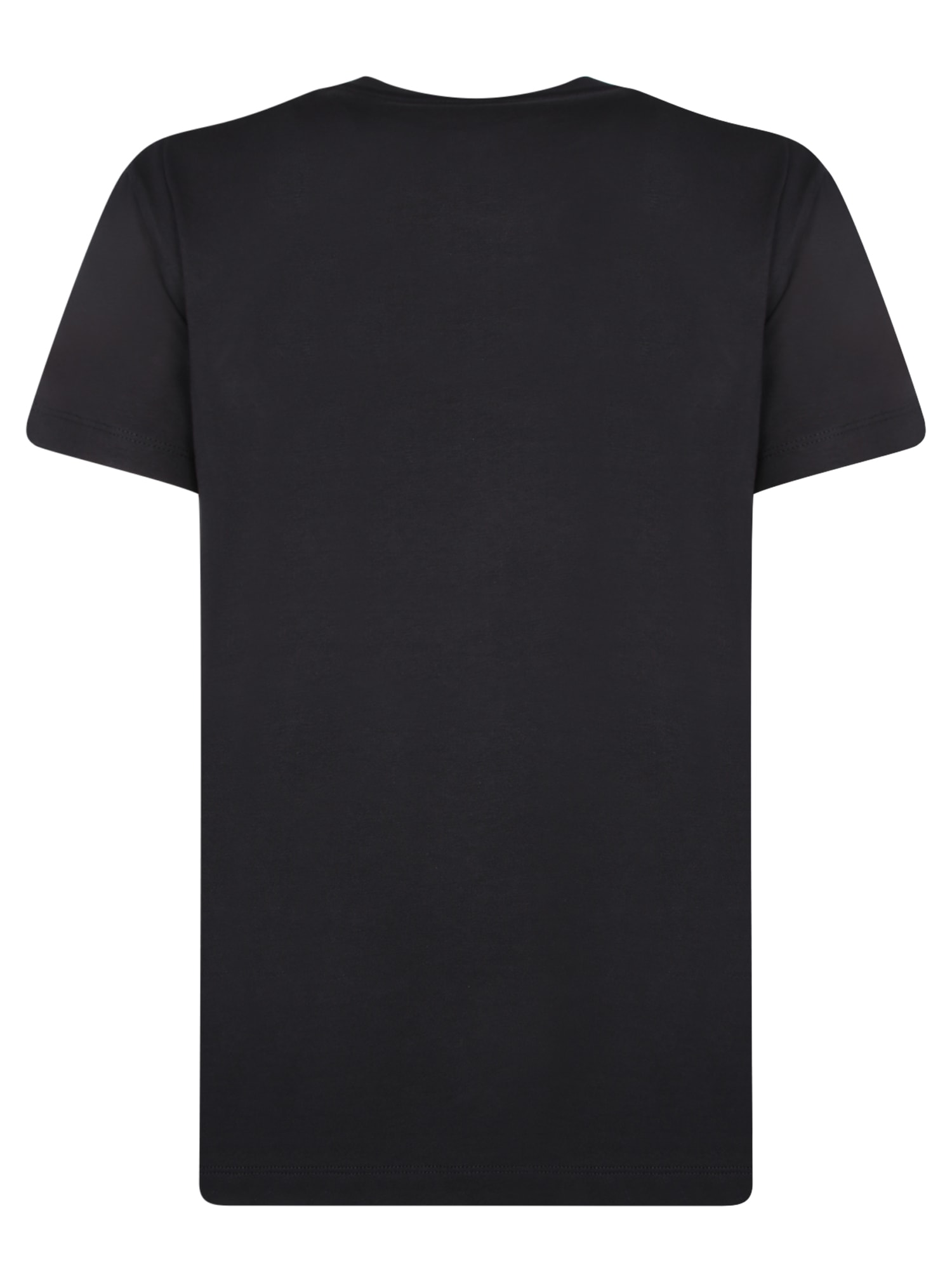 Shop Moncler Black Cotton Logo T-shirt