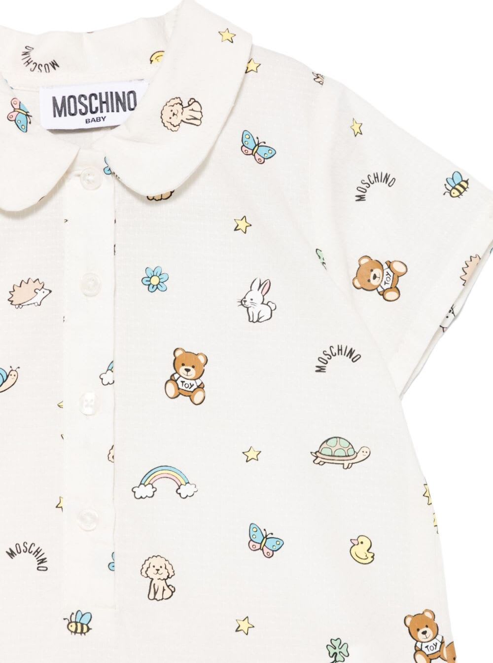 Moschino Romper With Gift Box In White