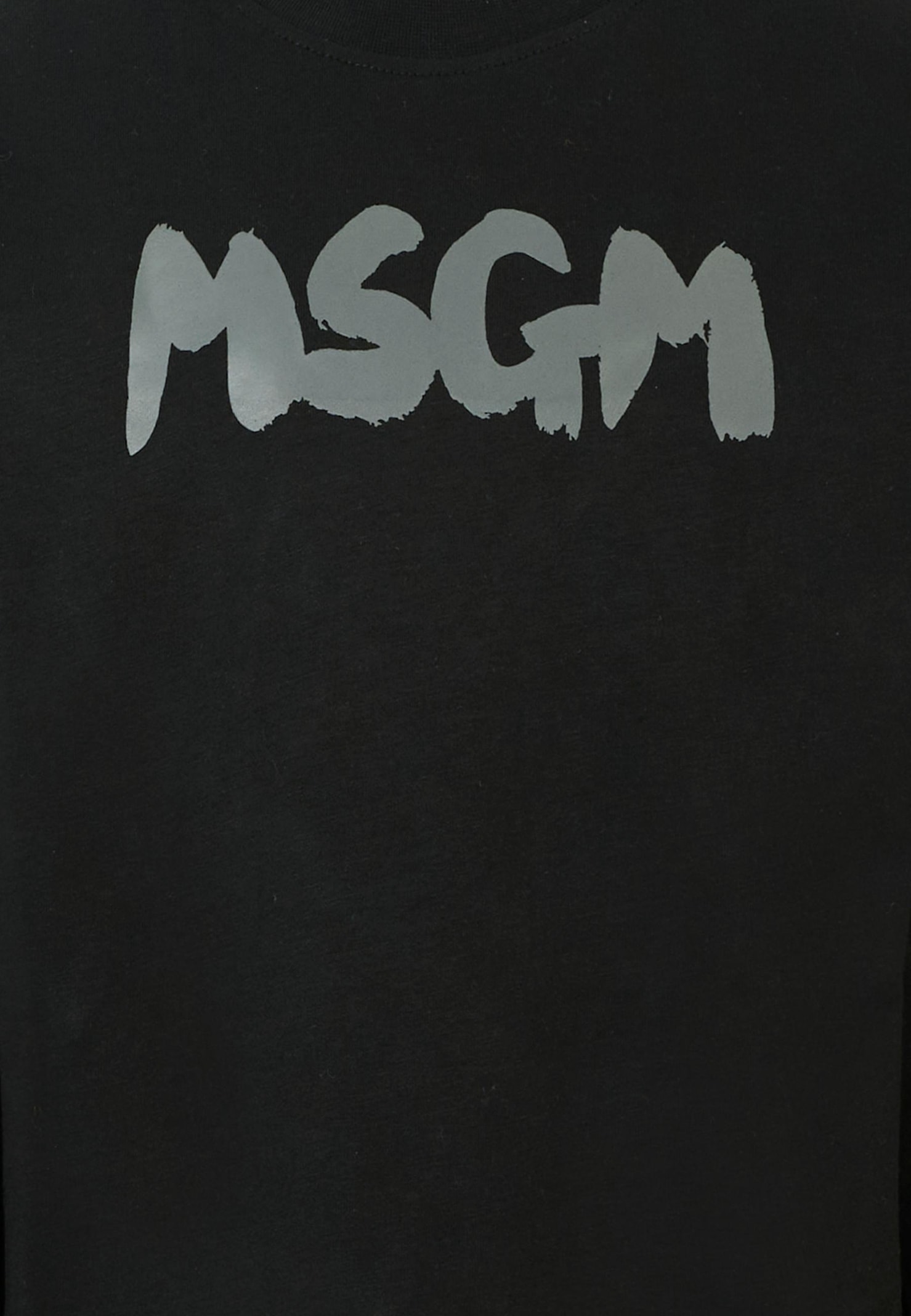 Msgm Black Sweatshirt For Kids With Grey Logo In Black