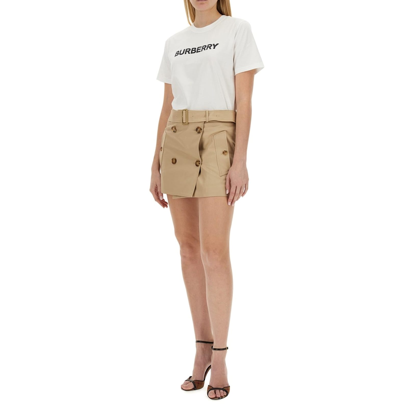Burberry Cotton Logo T-shirt Women In White