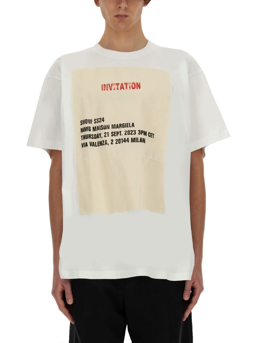 Shop Mm6 Maison Margiela Jersey T-shirt In White