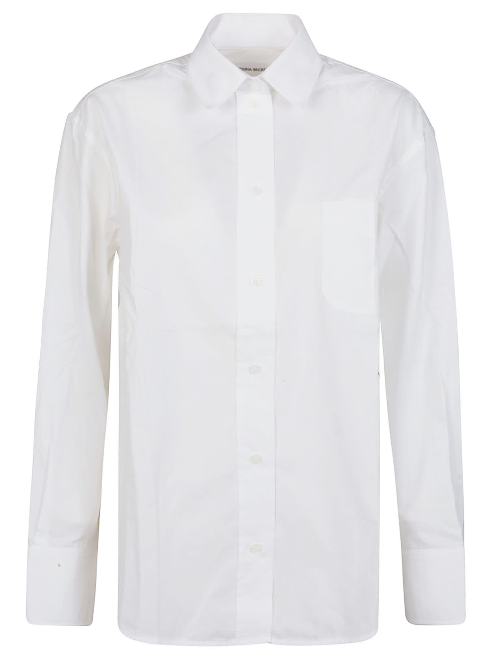 Shop Victoria Beckham Oversized Long Sleeve Shirt In White