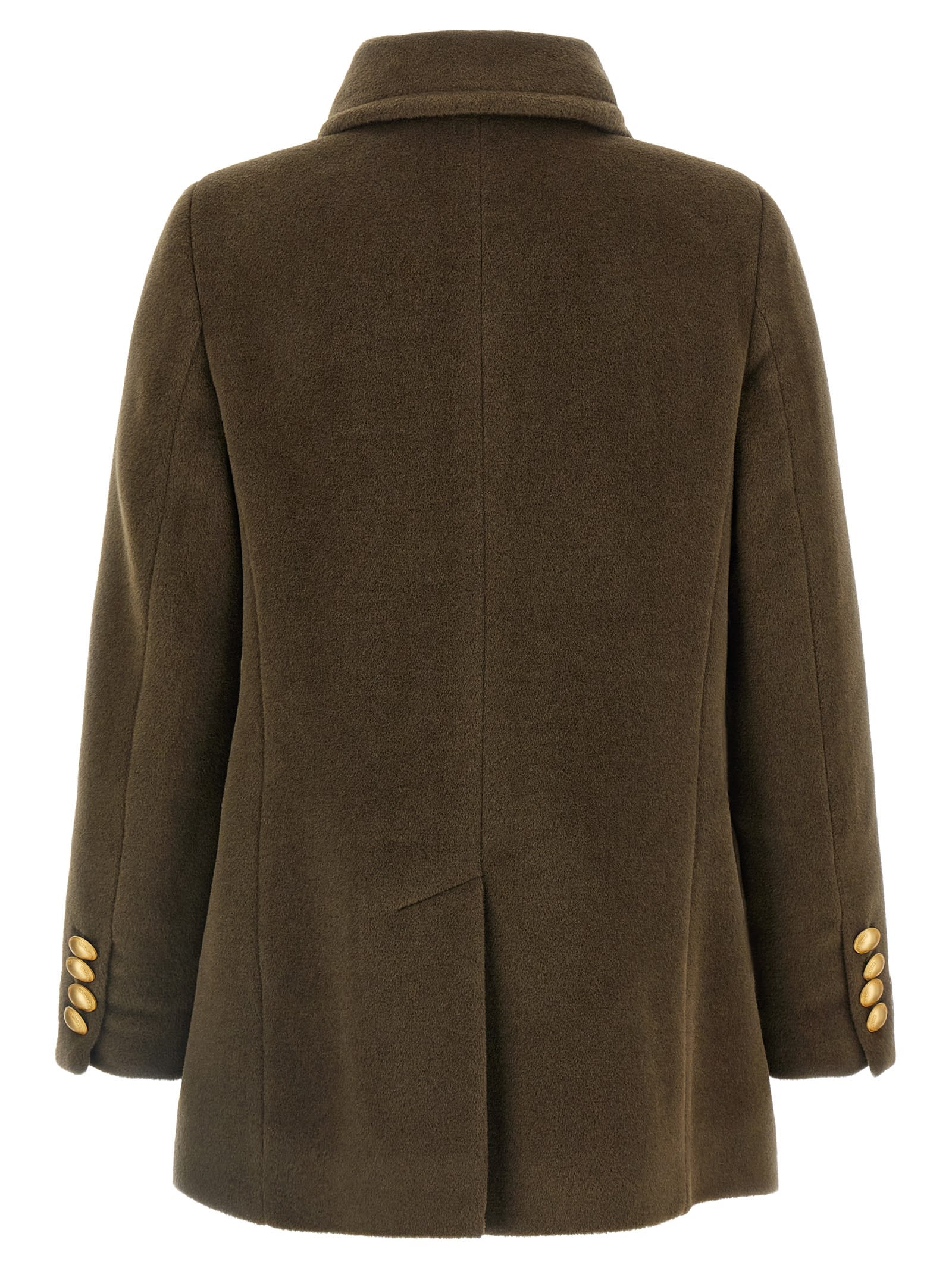 Tagliatore Classic Double-breasted Coat Flap Pockets In Brown