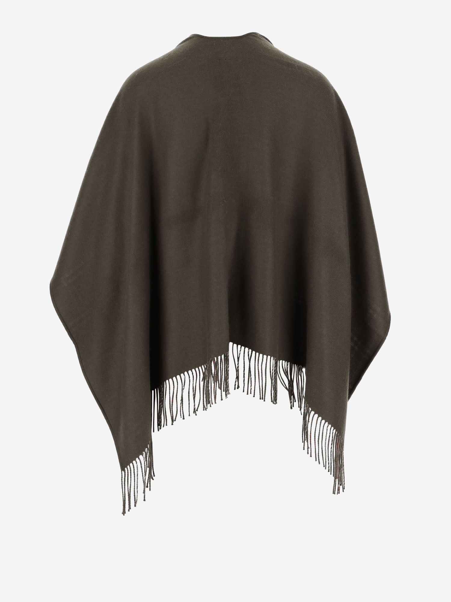 Shop Burberry Reversible Wool Cape In Green