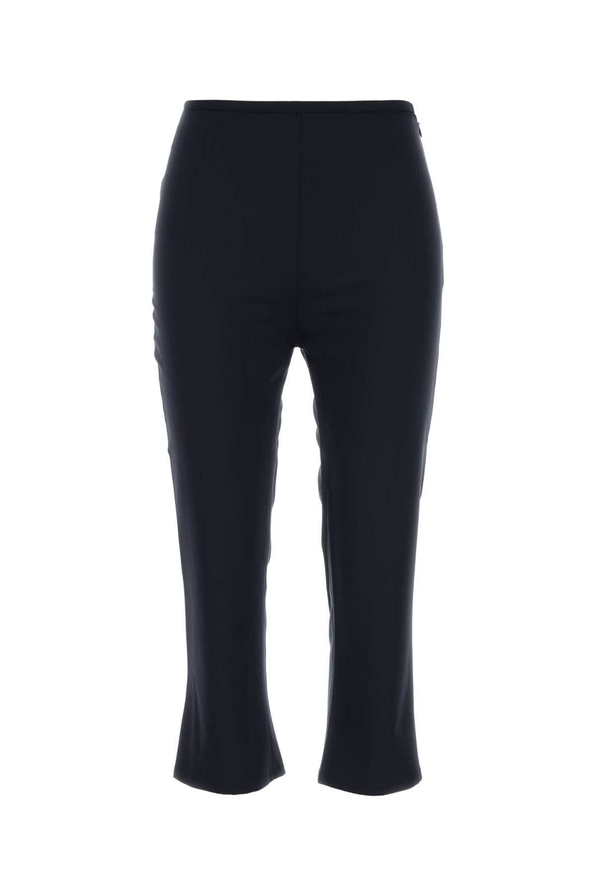 Navy Blue Stretch Wool Capri Pant