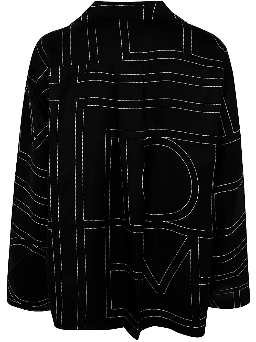 Shop Totême Monogram Silk Pj Top In Black Monogram