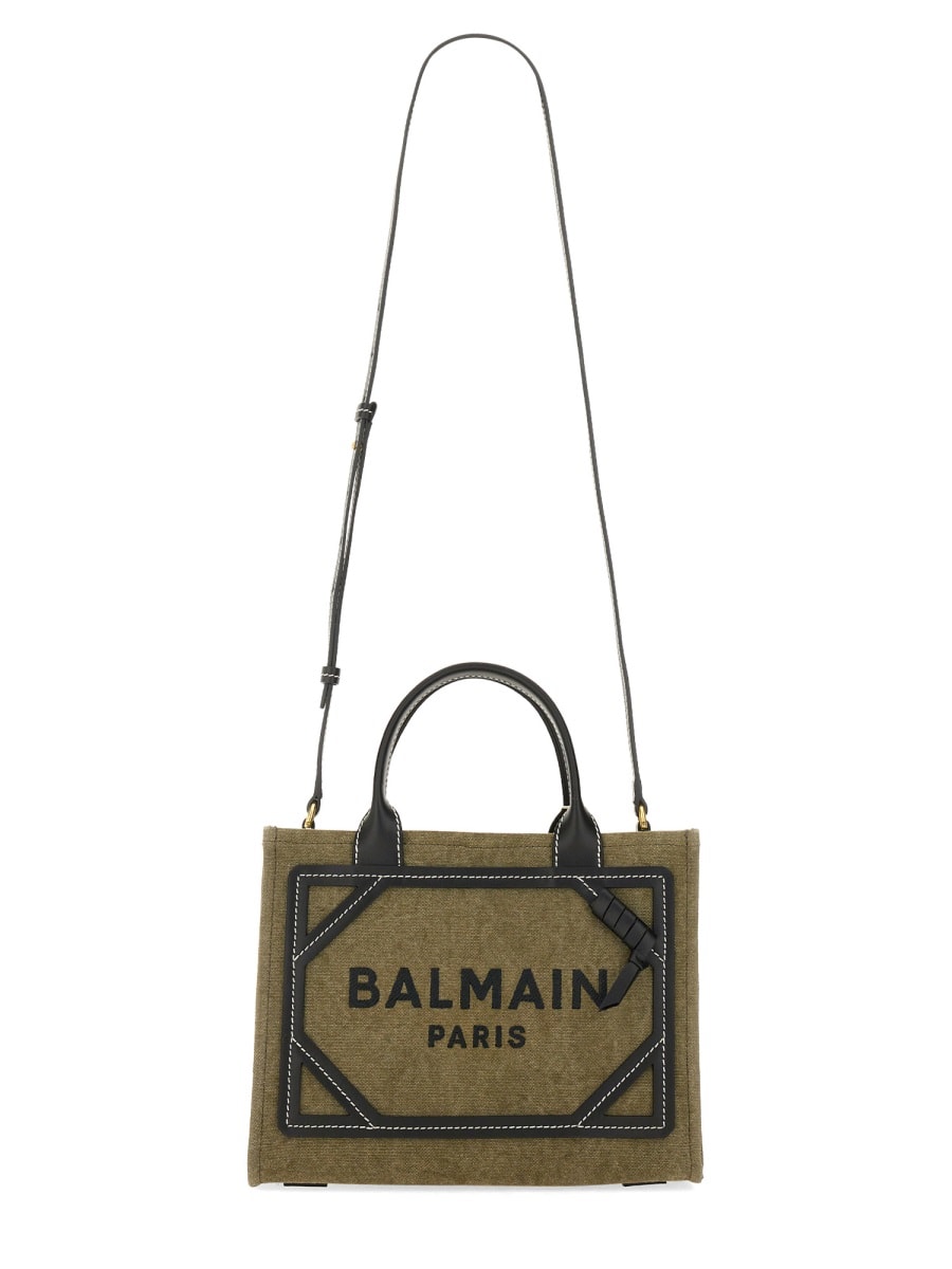 Shop Balmain B-army Shopper Bag In Military Green