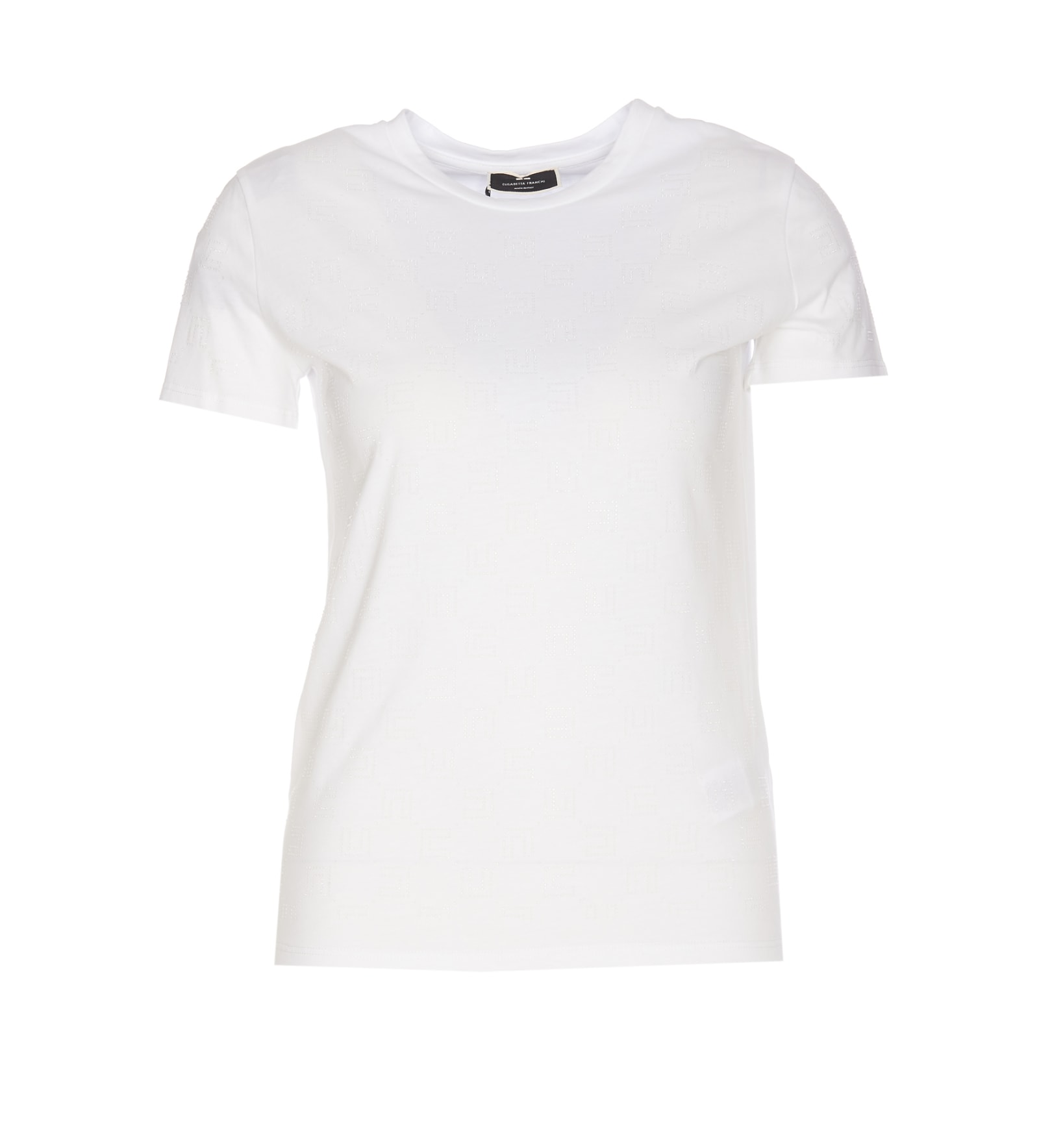 Shop Elisabetta Franchi T-shirt In Gesso