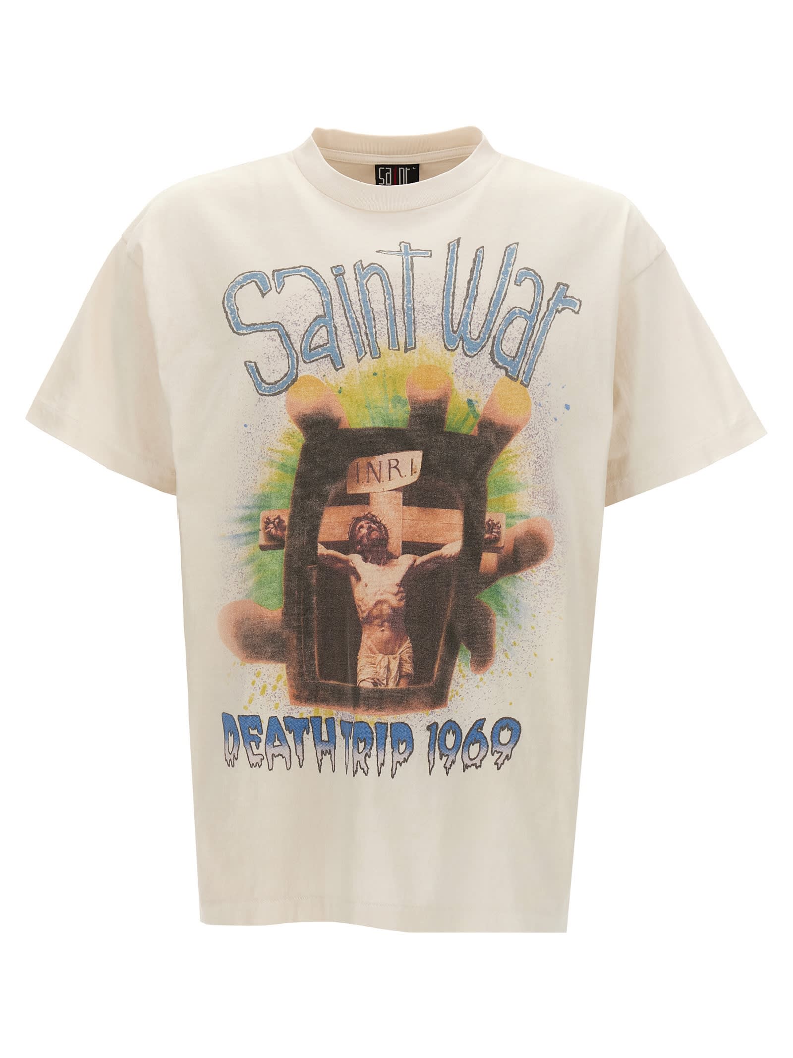 Saint Mxxxxxx Saint War T-shirt In White