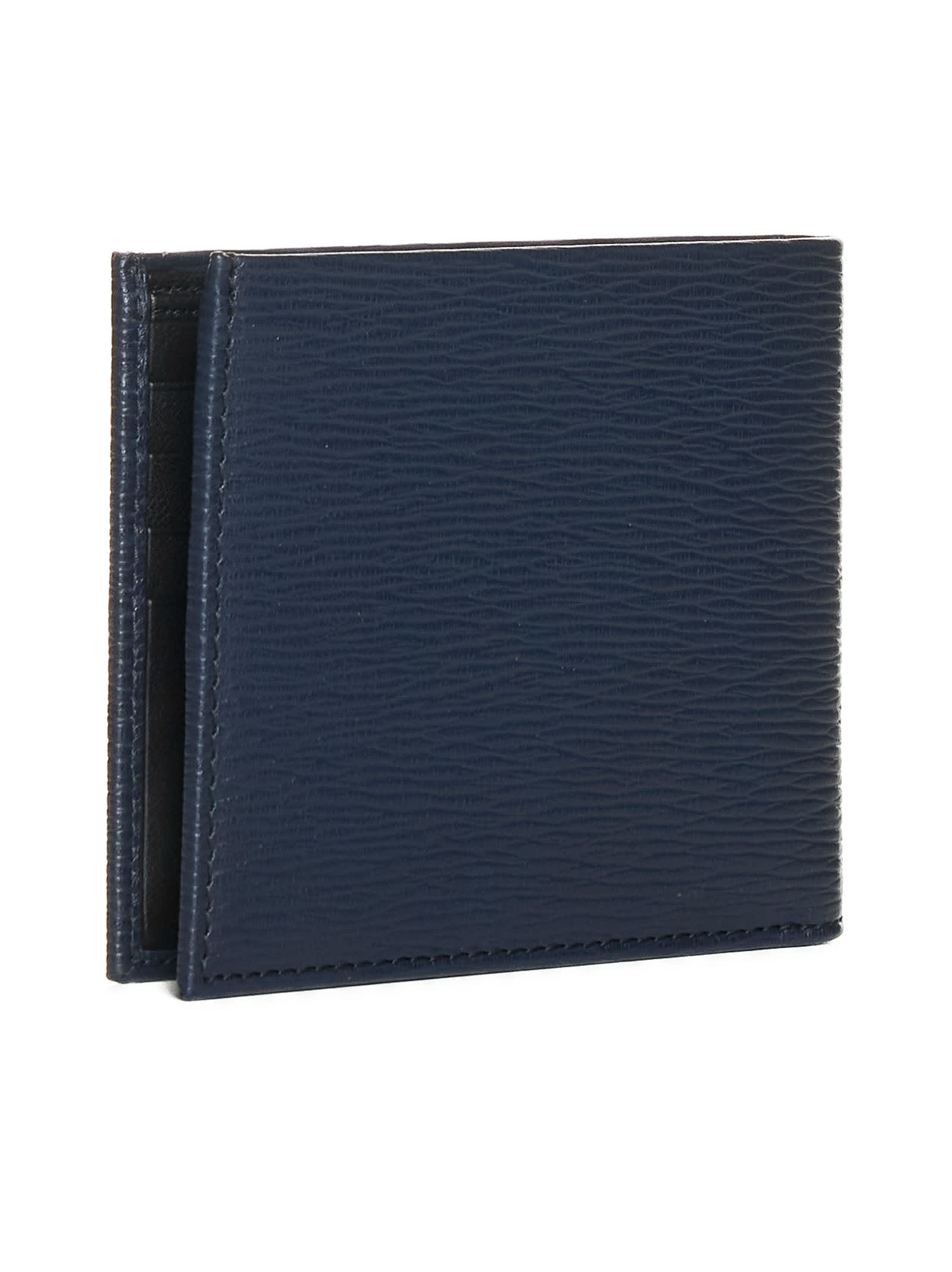 Shop Ferragamo Wallet In Deep Ocean || Nero 50 || Nero