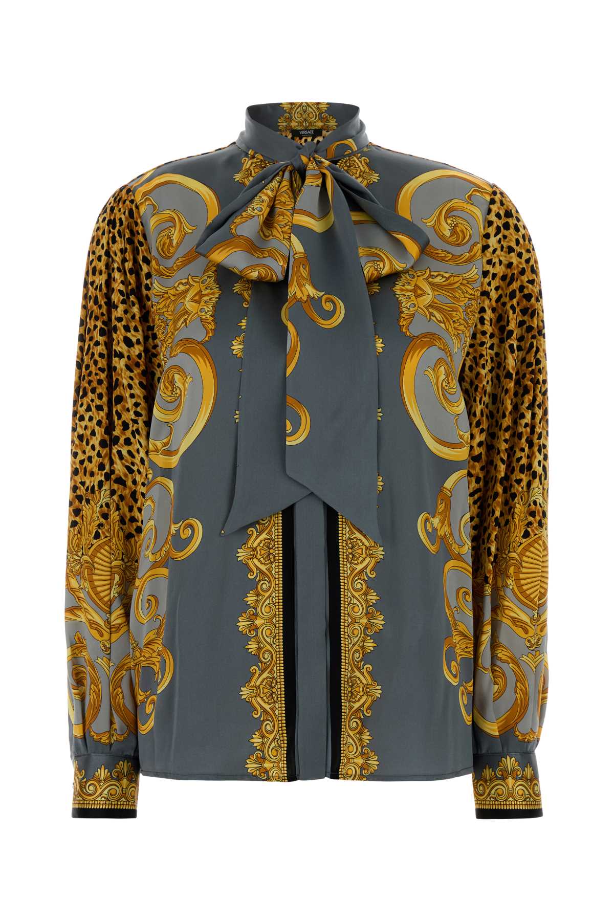 Versace Printed Silk Shirt In Multi