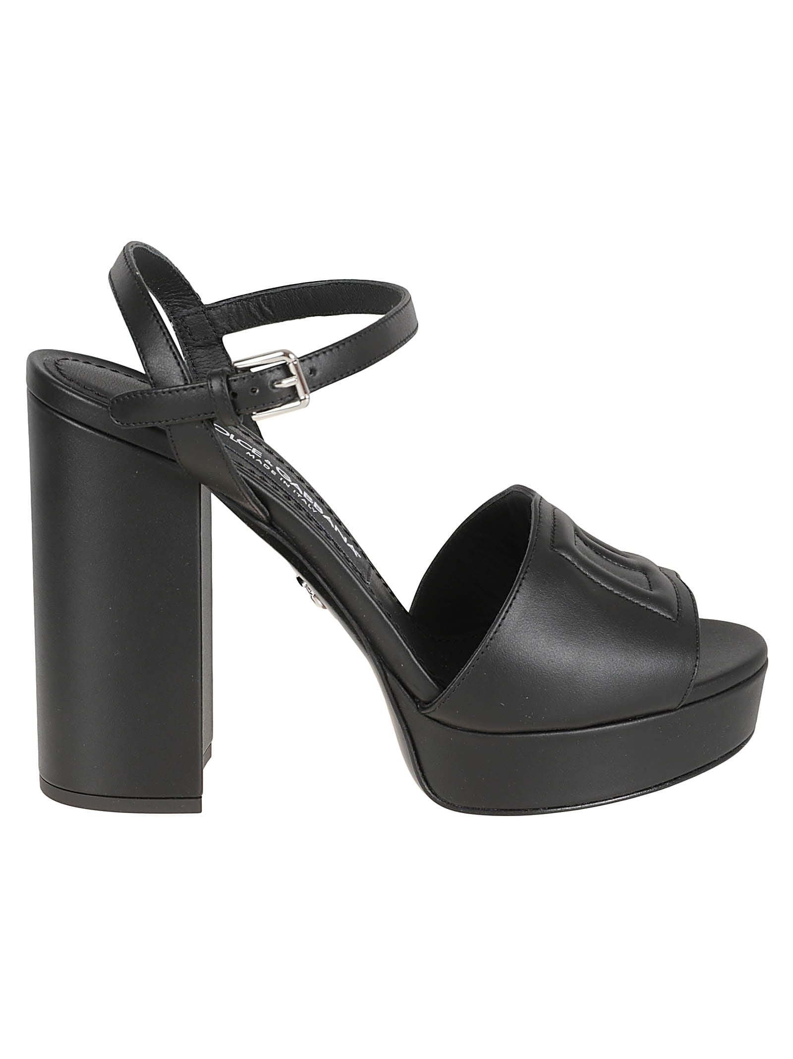 Shop Dolce & Gabbana Ankle Strap Block Heel Sandals In Nero