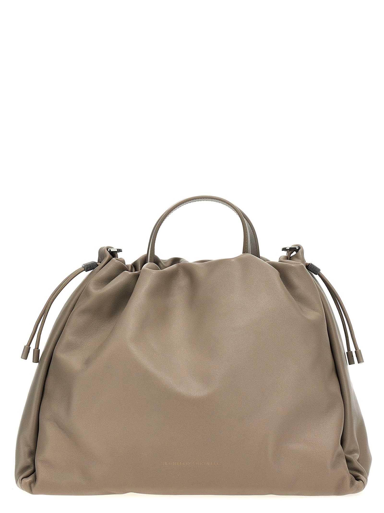 Shop Brunello Cucinelli Mellow Handbag In Gray