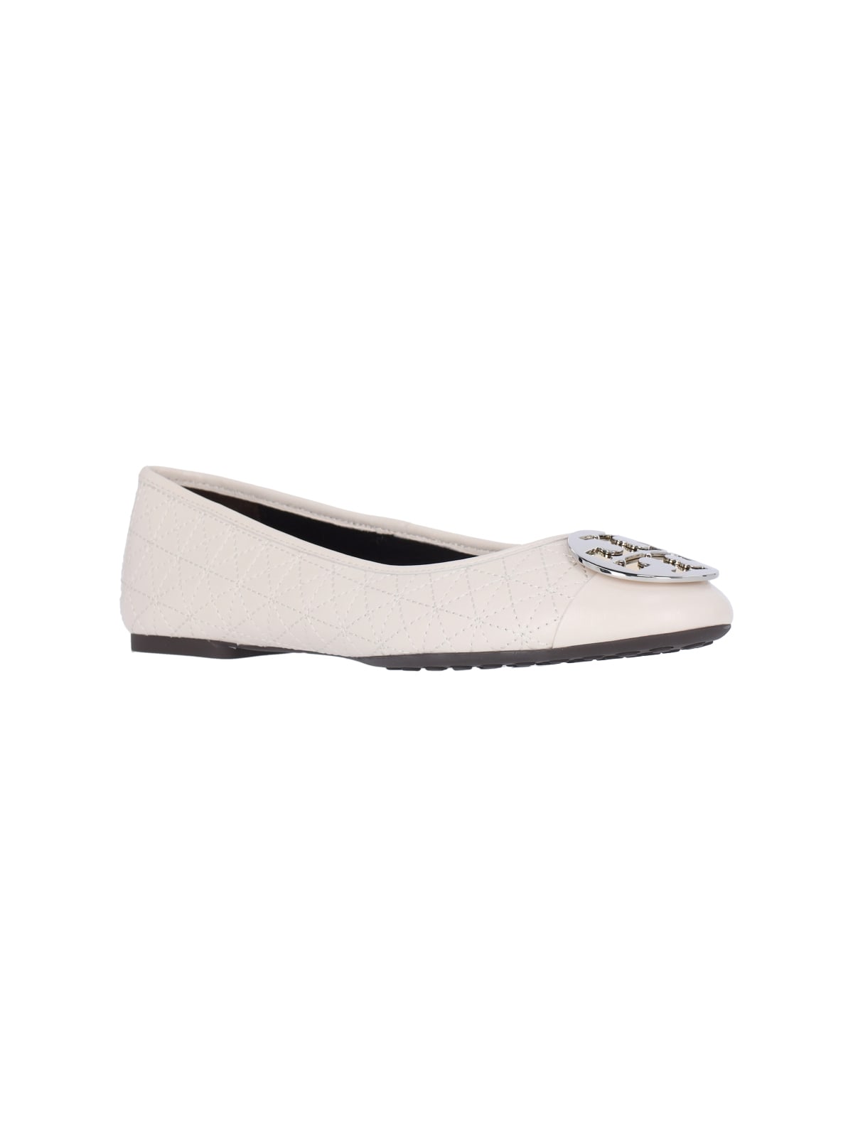 Shop Tory Burch Claire Ballet Flats In Crema