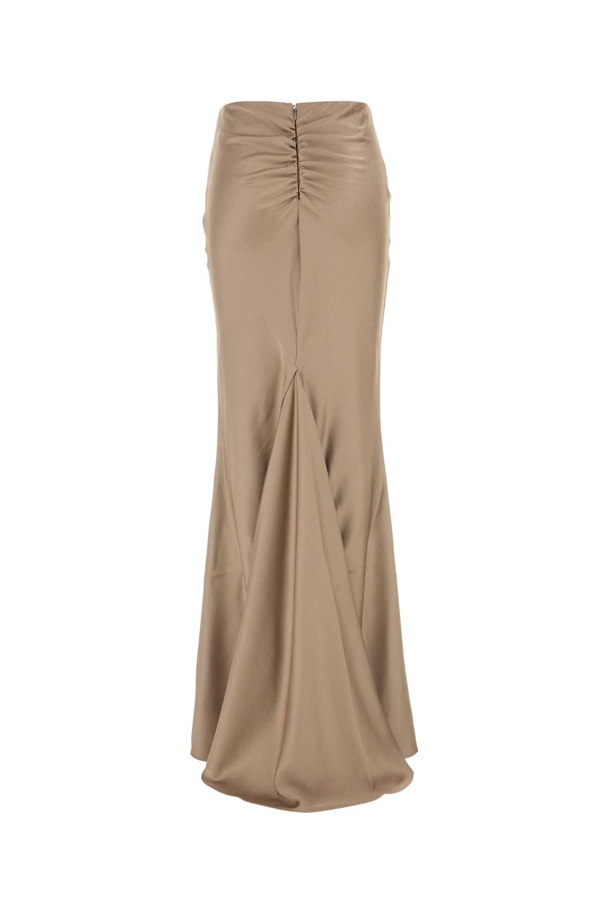 The Andamane Nemesia Maxi Skirt In Grey Polyester In Greige