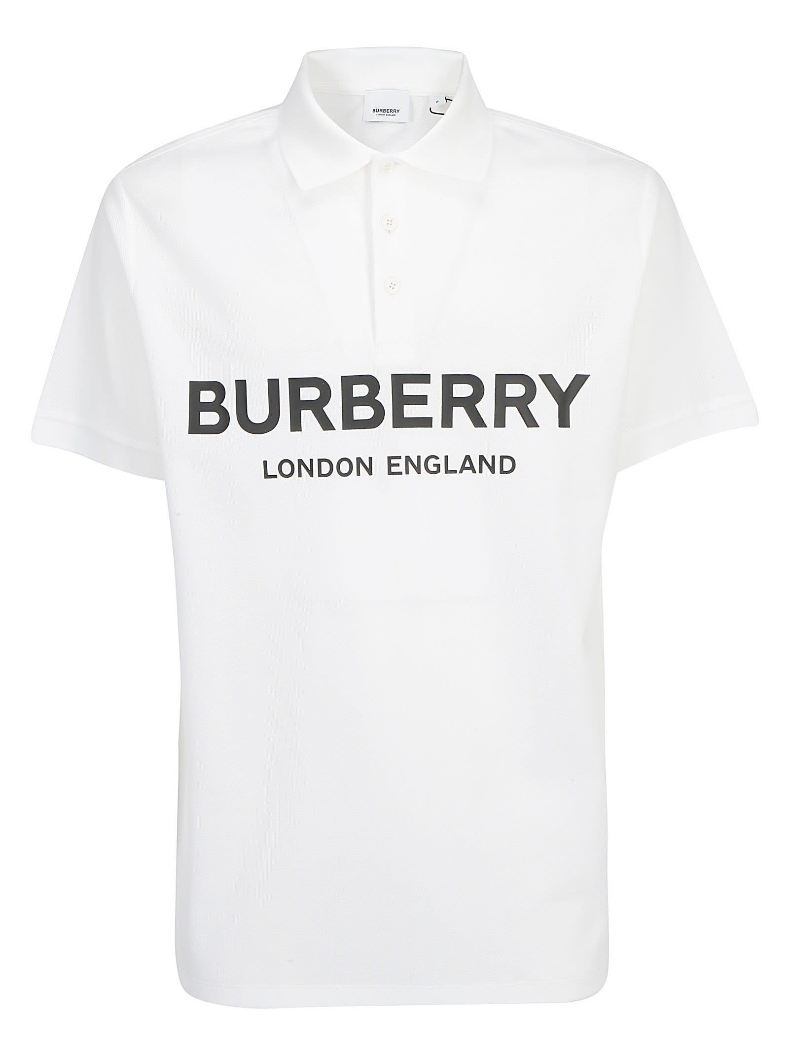 white burberry polo shirt