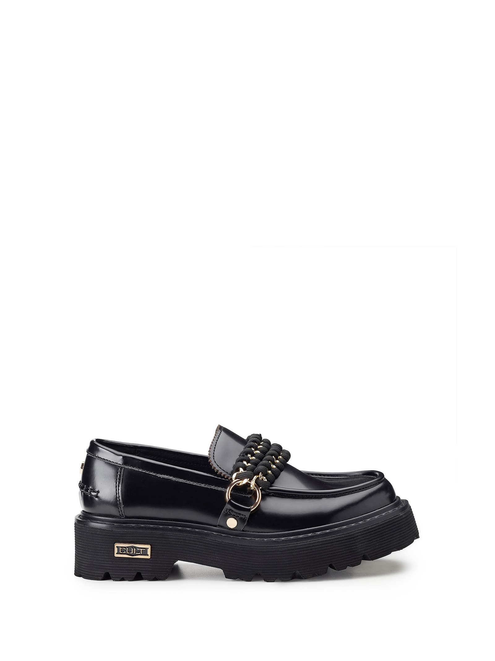 Cult Black Woven Leather Moccasin