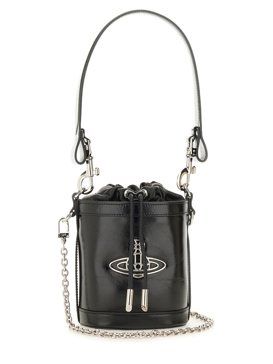 Vivienne Westwood Small Kitty Bucket Bag In Black