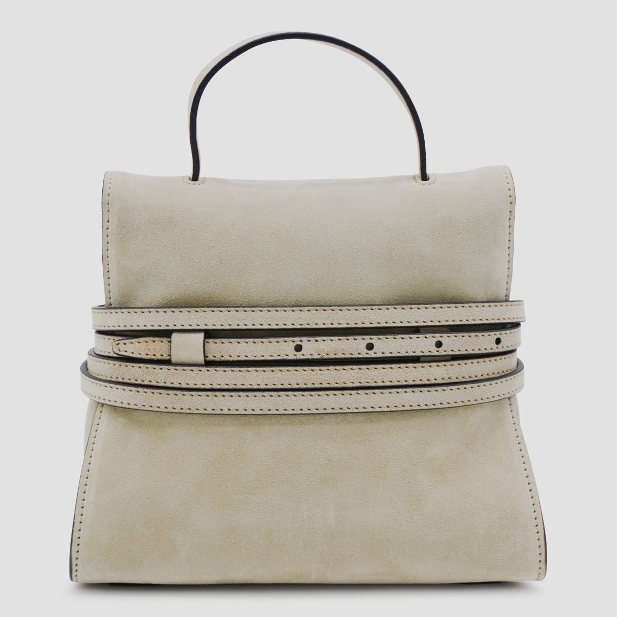 Moschino Light Beige Leather Top Handle Bag In Neutral
