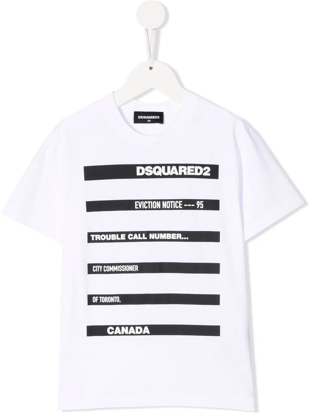 Dsquared2 Kids White T-shirt With Striped Print With Lettering