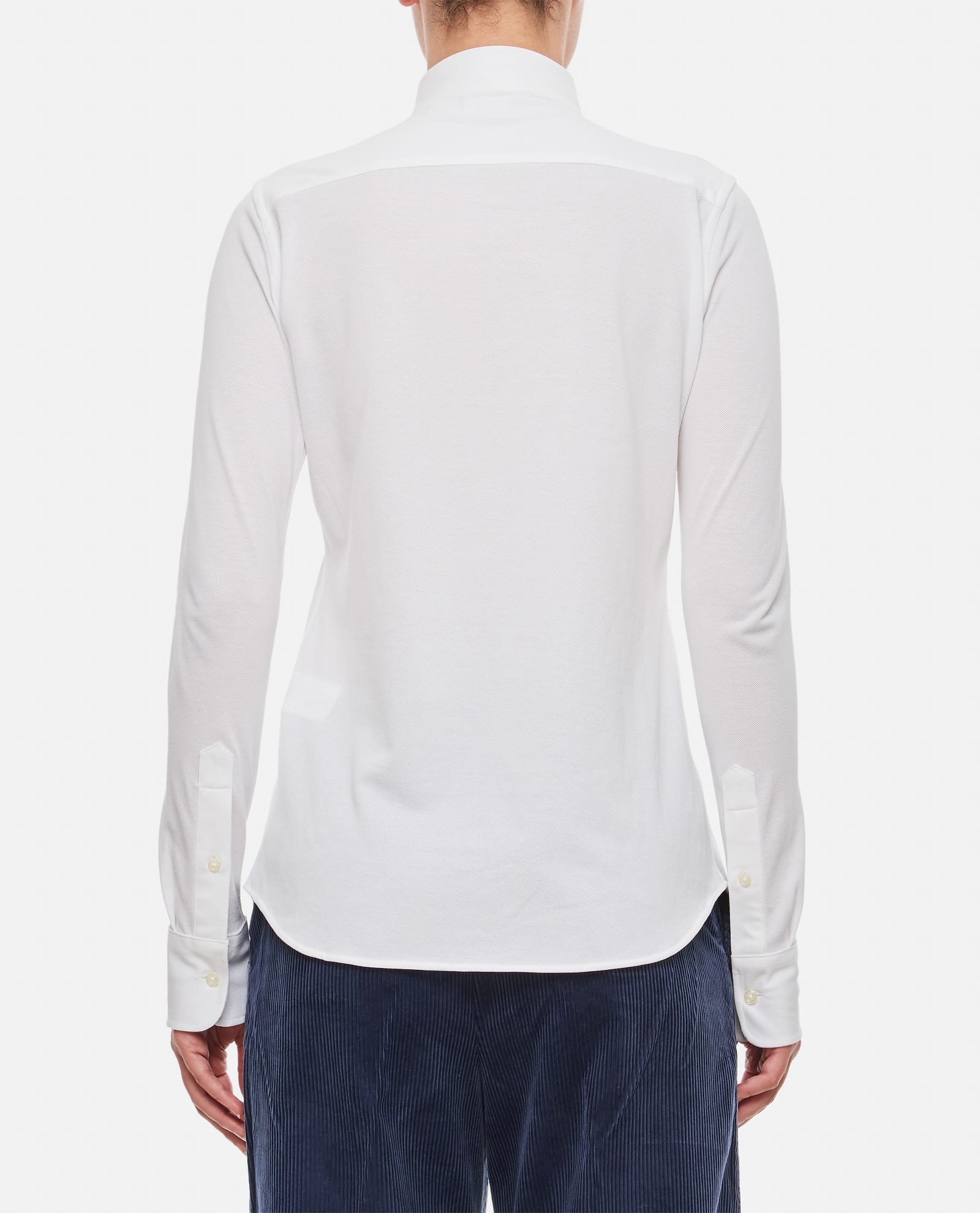 Shop Polo Ralph Lauren Long Sleeve Heidi Knit Shirt In Bianco