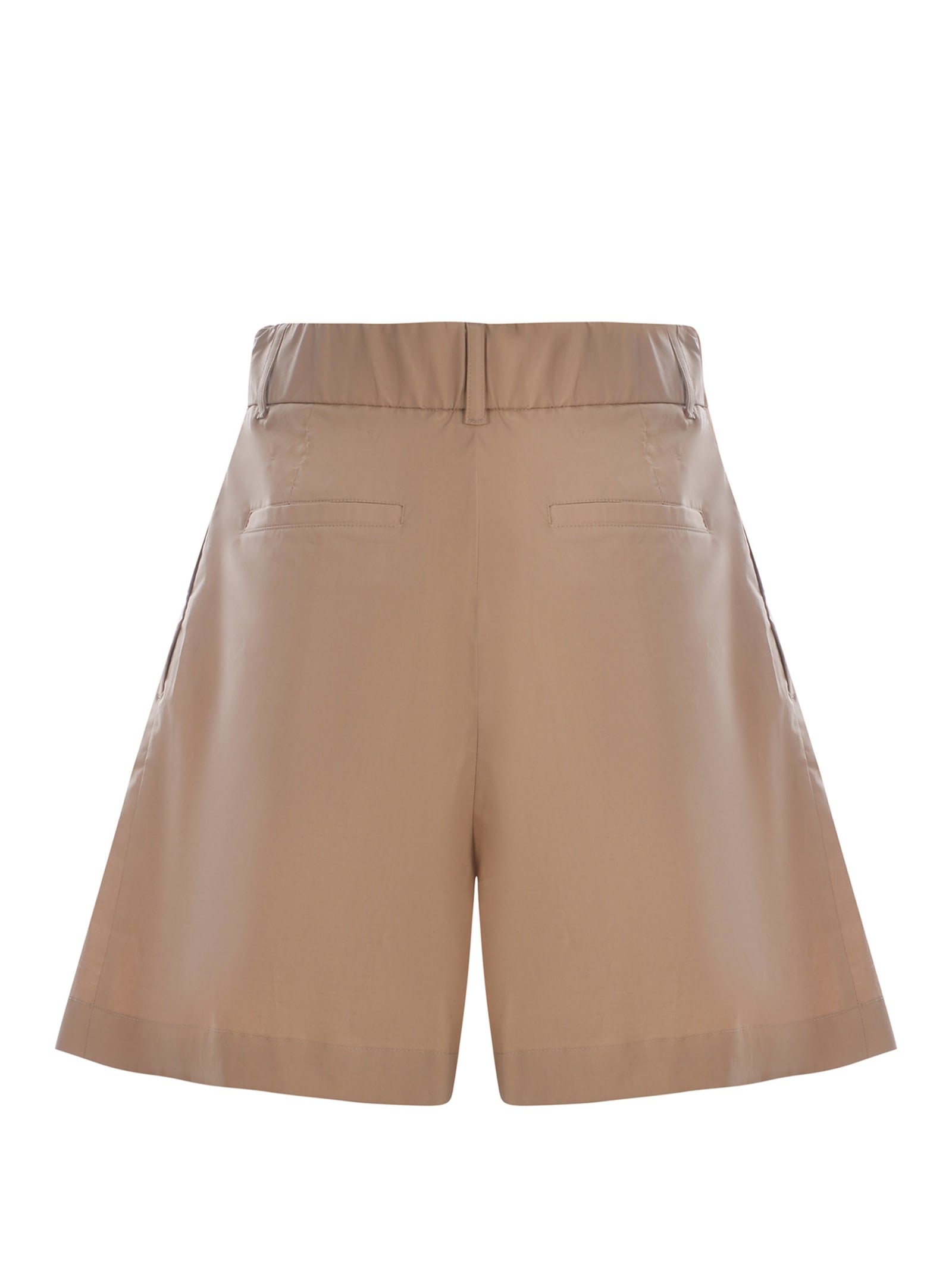 Shop Herno Shorts  Made Of Cotton In Cammello