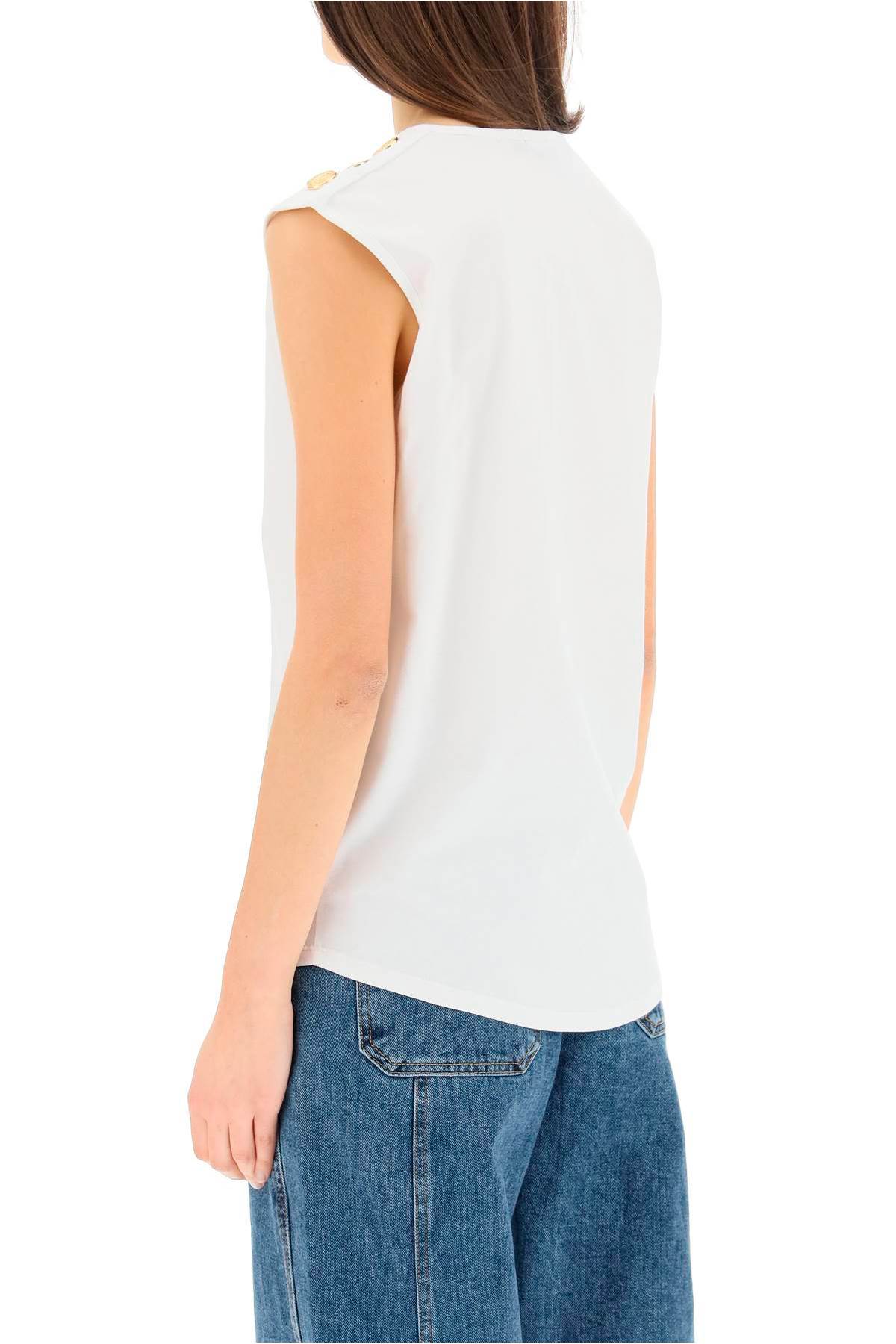 BALMAIN LOGO PRINT SLEEVELESS T-SHIRT