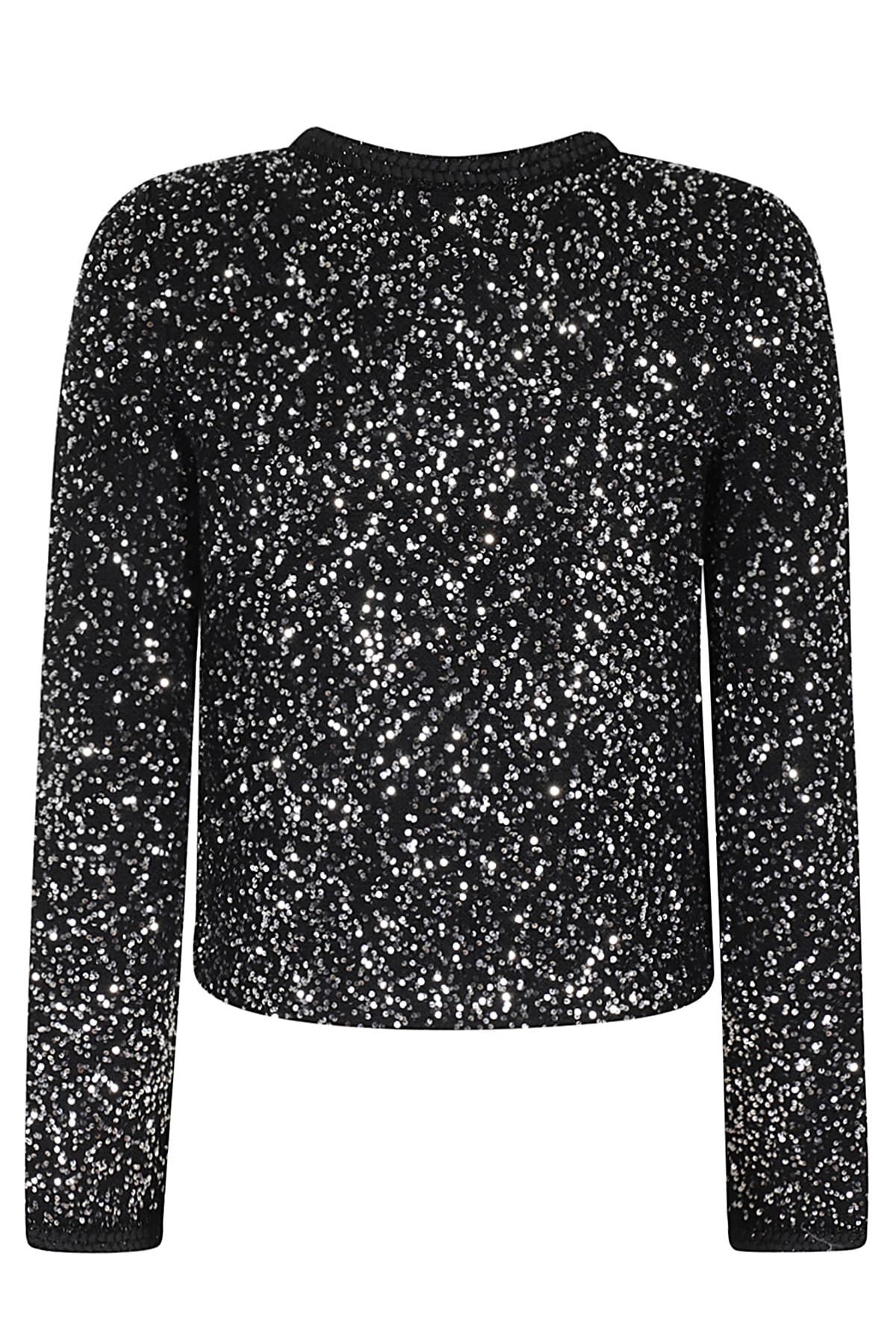 Shop Michael Michael Kors Sequin Pkt Snap Jkt In Black Silver