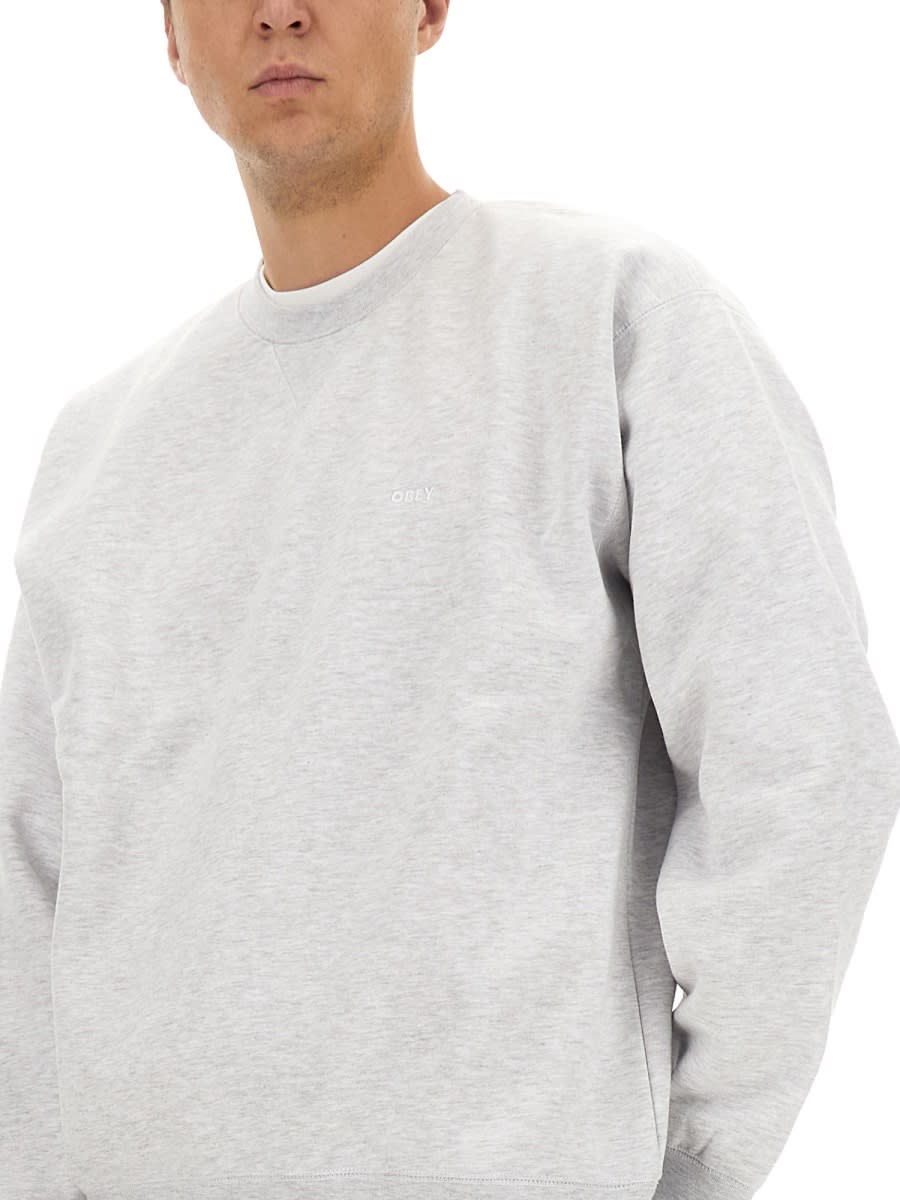 Shop Obey Sweatshirt With Logo In Grey