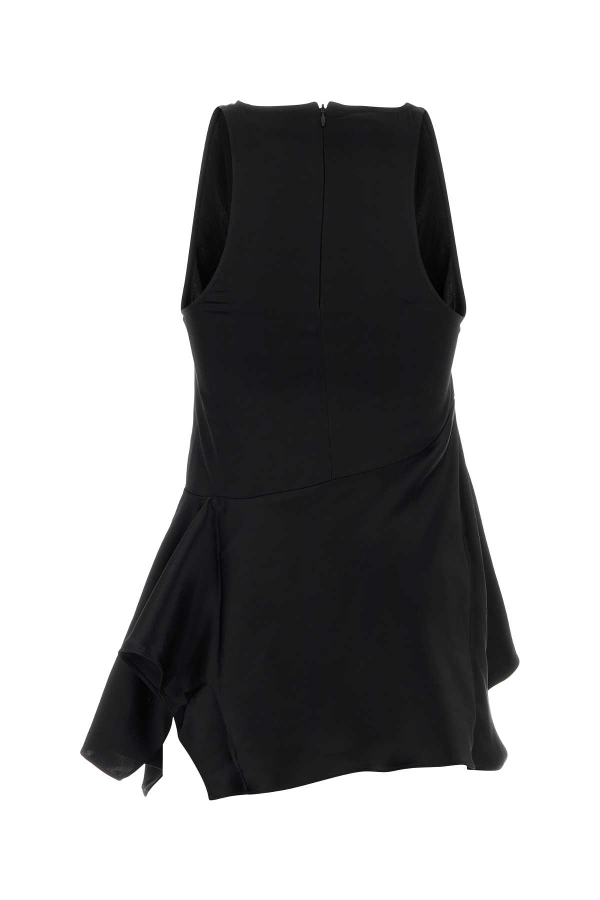 Jw Anderson Asymmetric Satin Top In Black