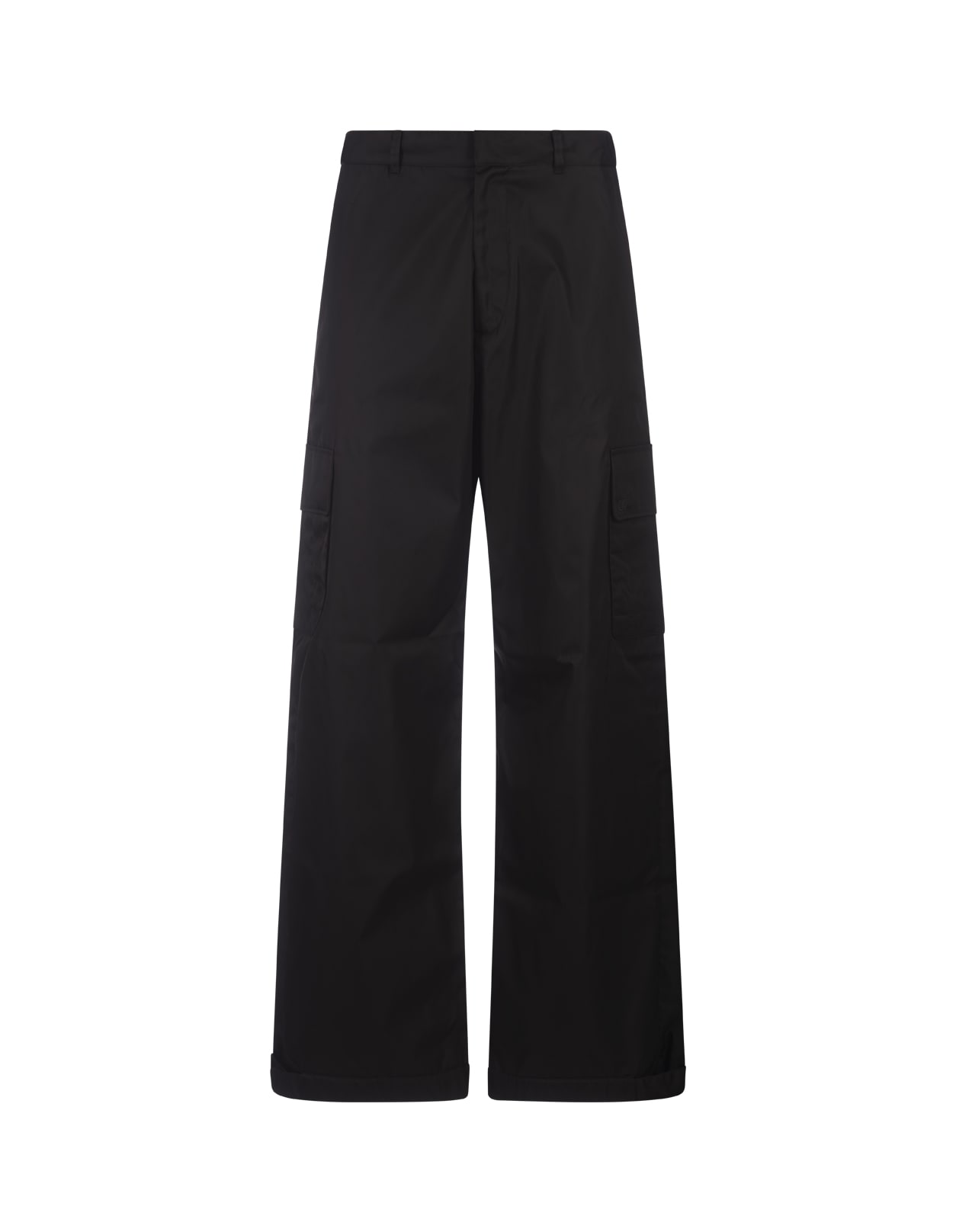 Black Technical Fabric Cargo Trousers