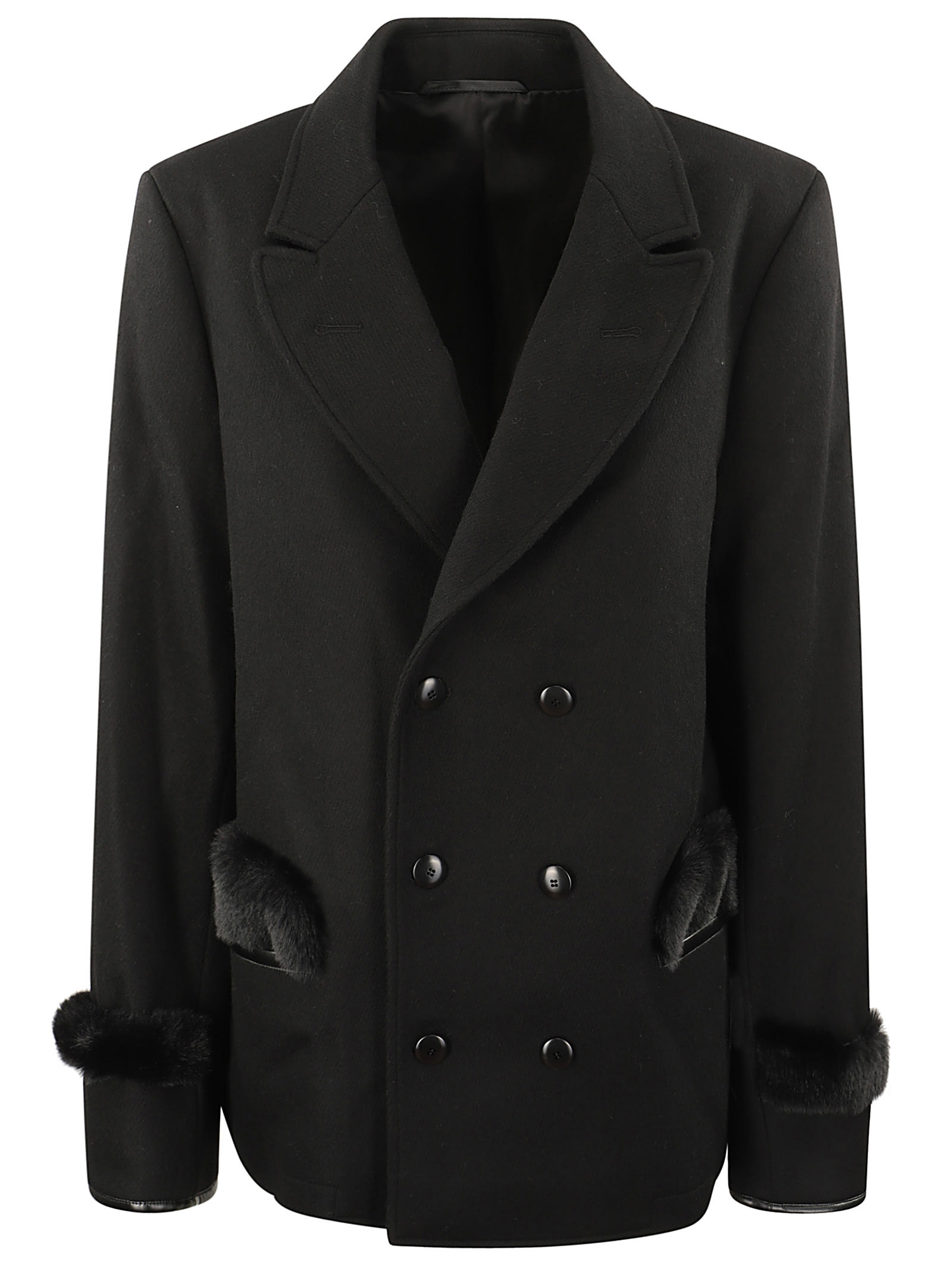 Shop Random Identities Men Peacoat Woven In Black