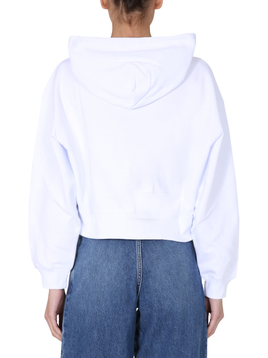 Shop Msgm Regular Fit Sweatshirt In White