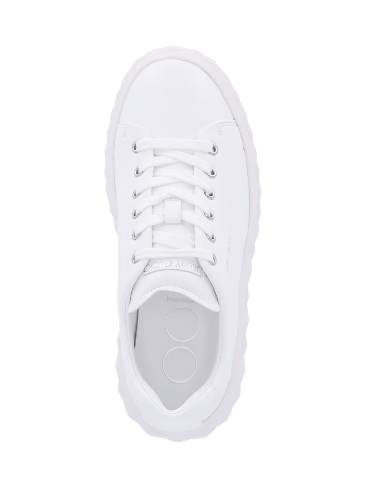 Jimmy Choo Low Top Sneakers With Textured Sole In White