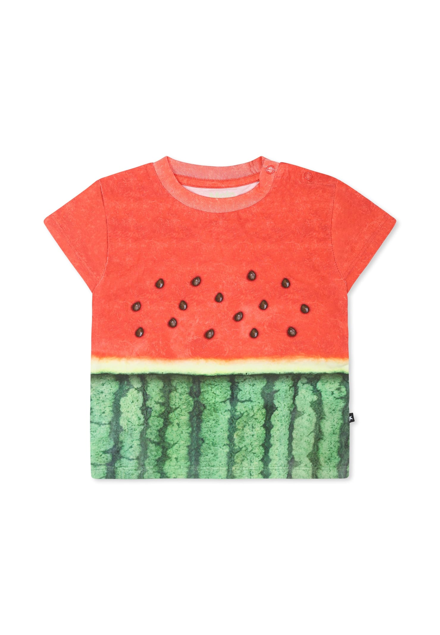 Molo Multicolor Romper For Babykids With Watermelon Print In Red