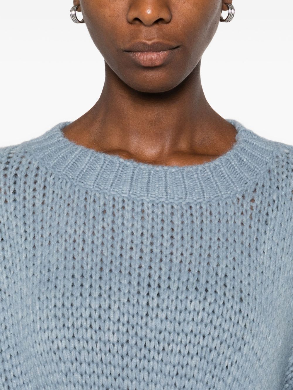 Roberto Collina Round-neck Knitted Sweater In Blue