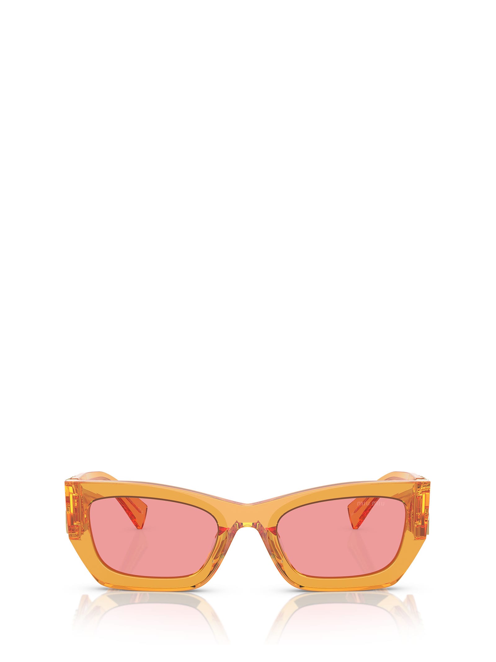 Miu Miu Mu 09ws Orange Transparent Sunglasses
