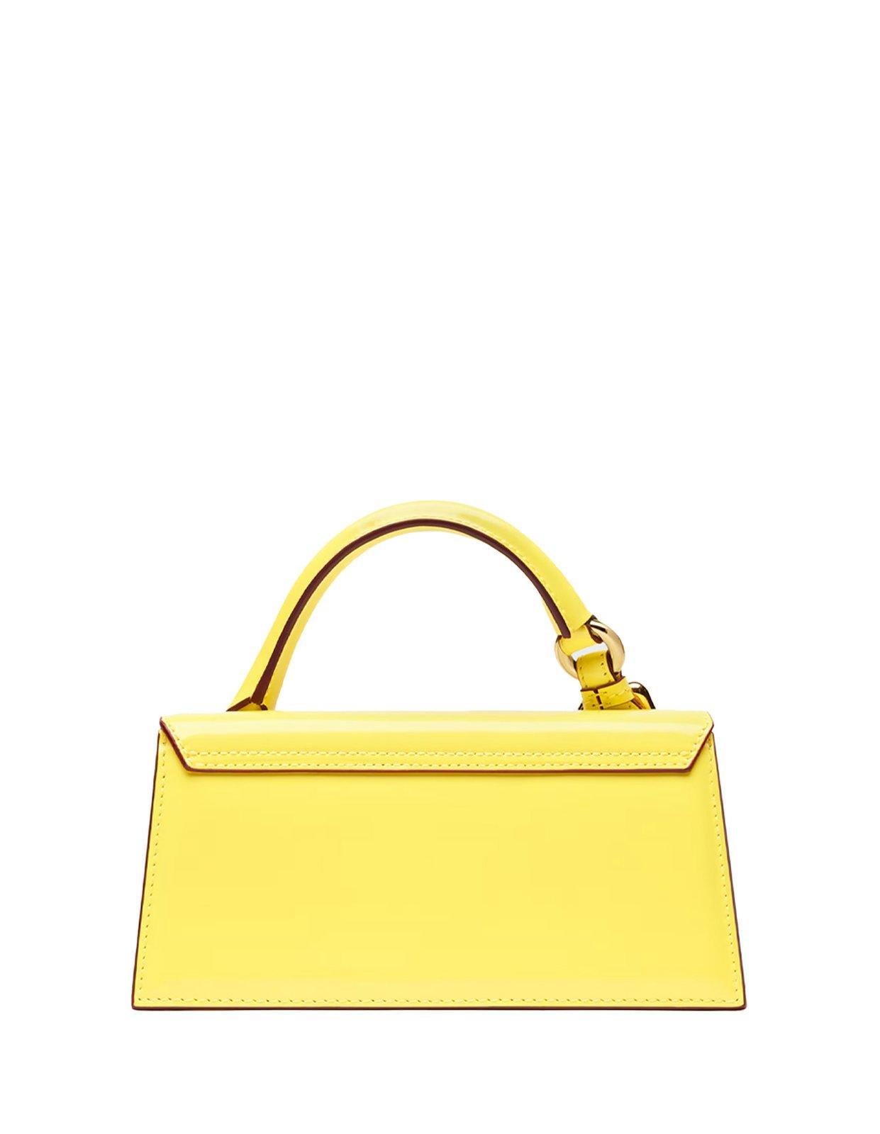 Shop Jacquemus Long Signature Buckled Handbag In Yellow