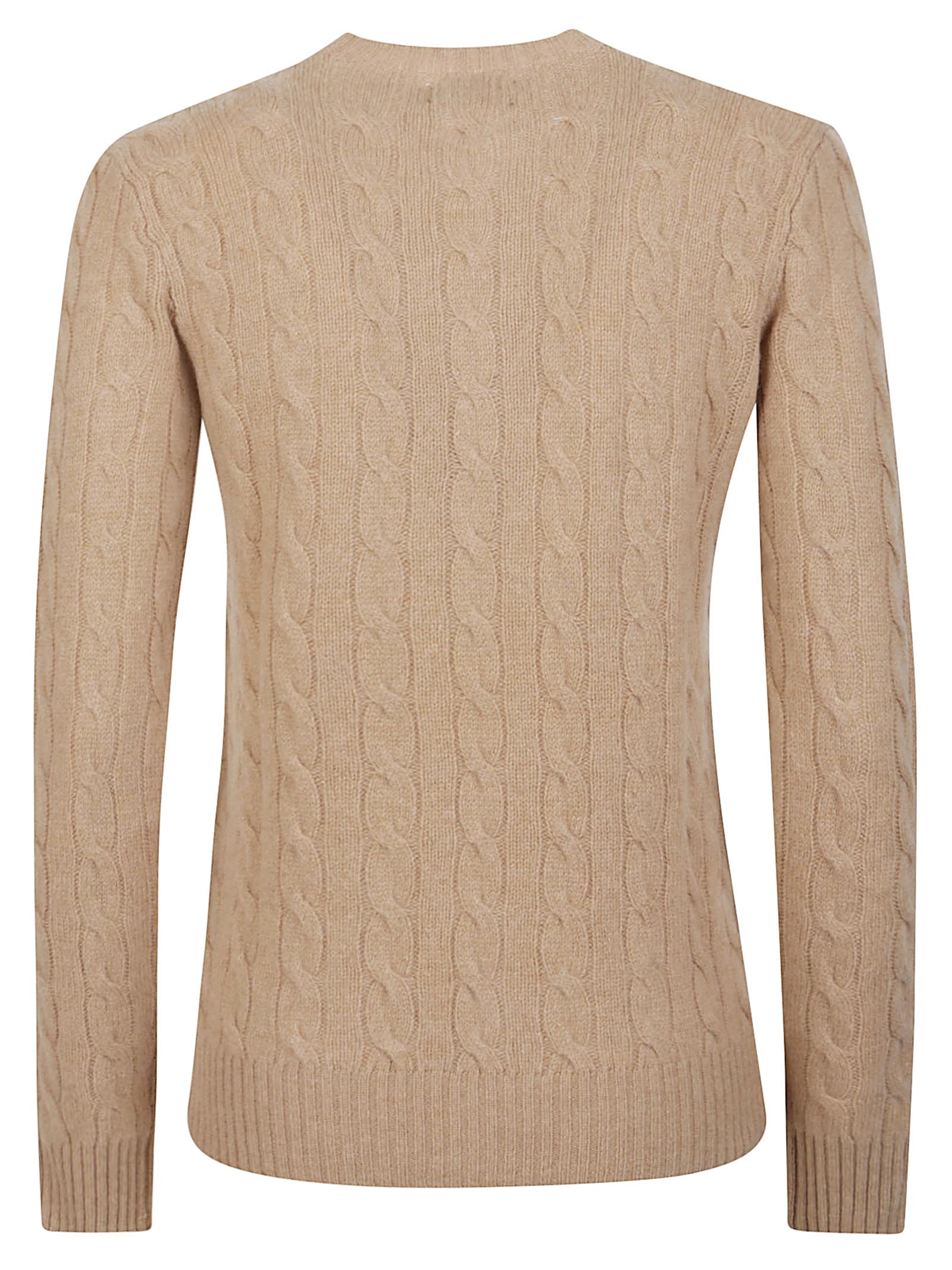 Polo Ralph Lauren Cable Knit Wool Cashmere Sweater In Neutral