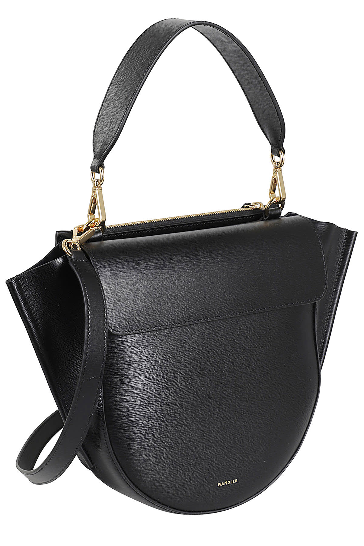 Shop Wandler Hortensia Bag Medium In Black Fiber