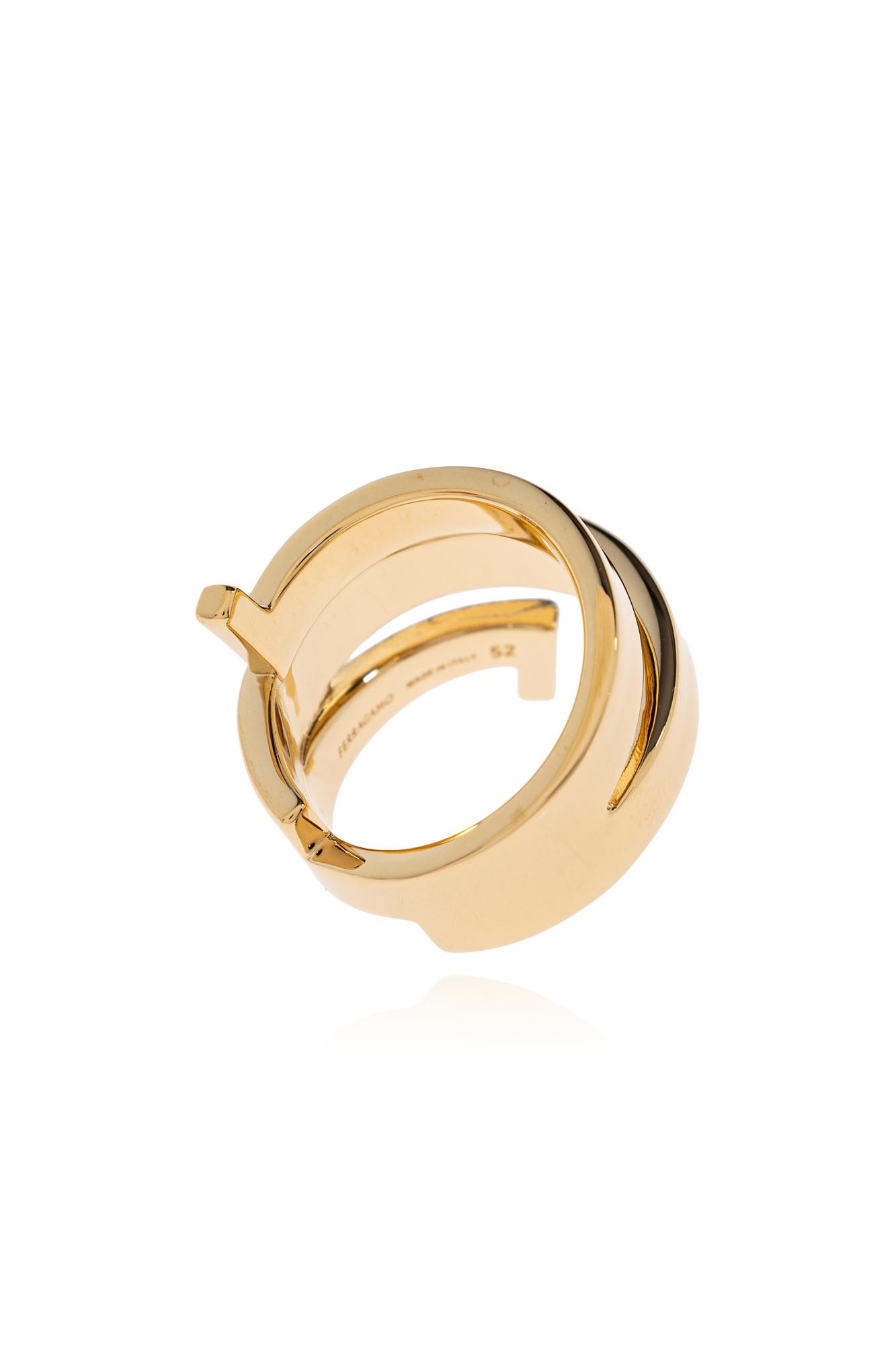 Ferragamo Brass Ring In Gold