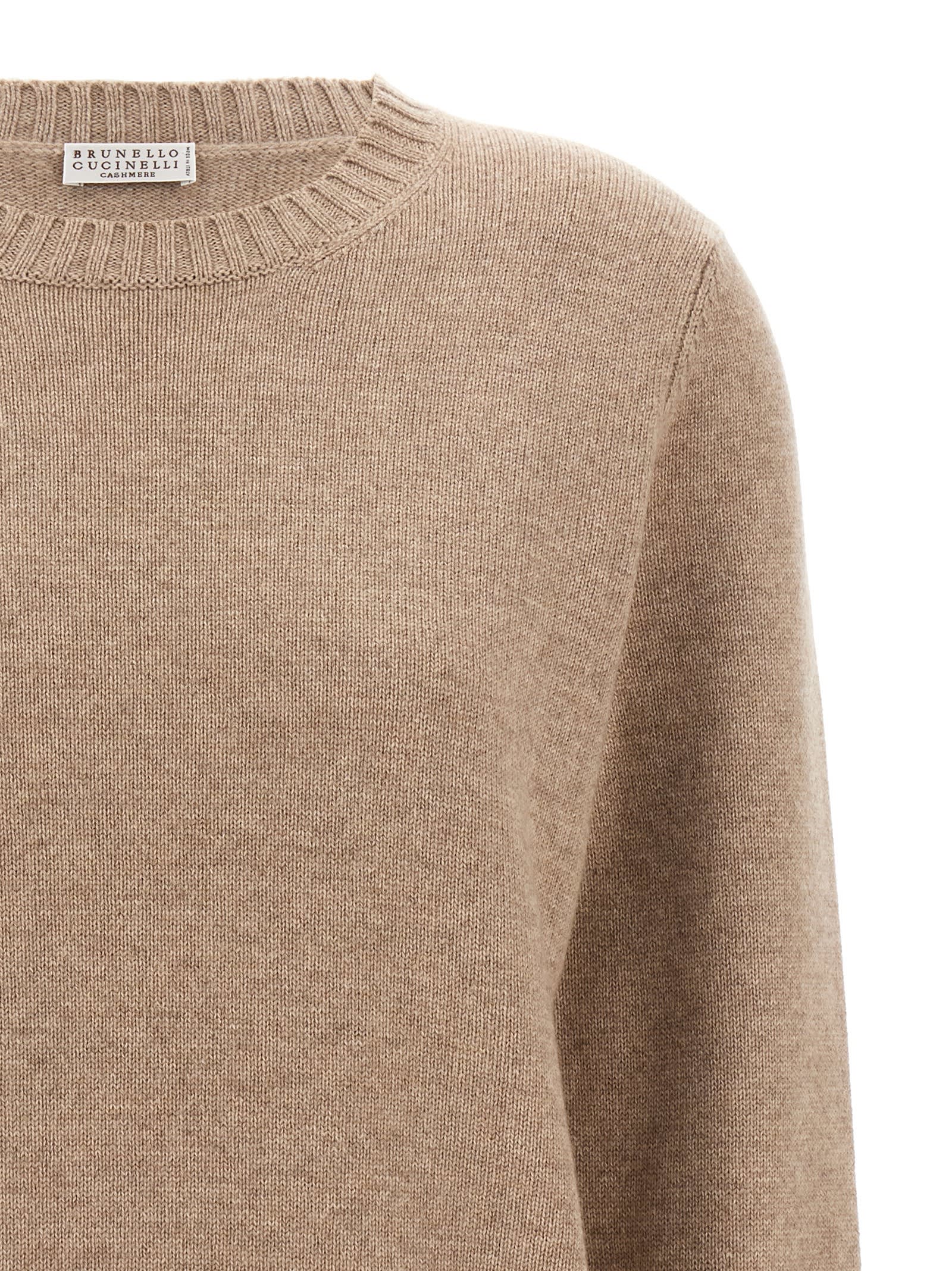 Shop Brunello Cucinelli Cashmere Sweater In Beige