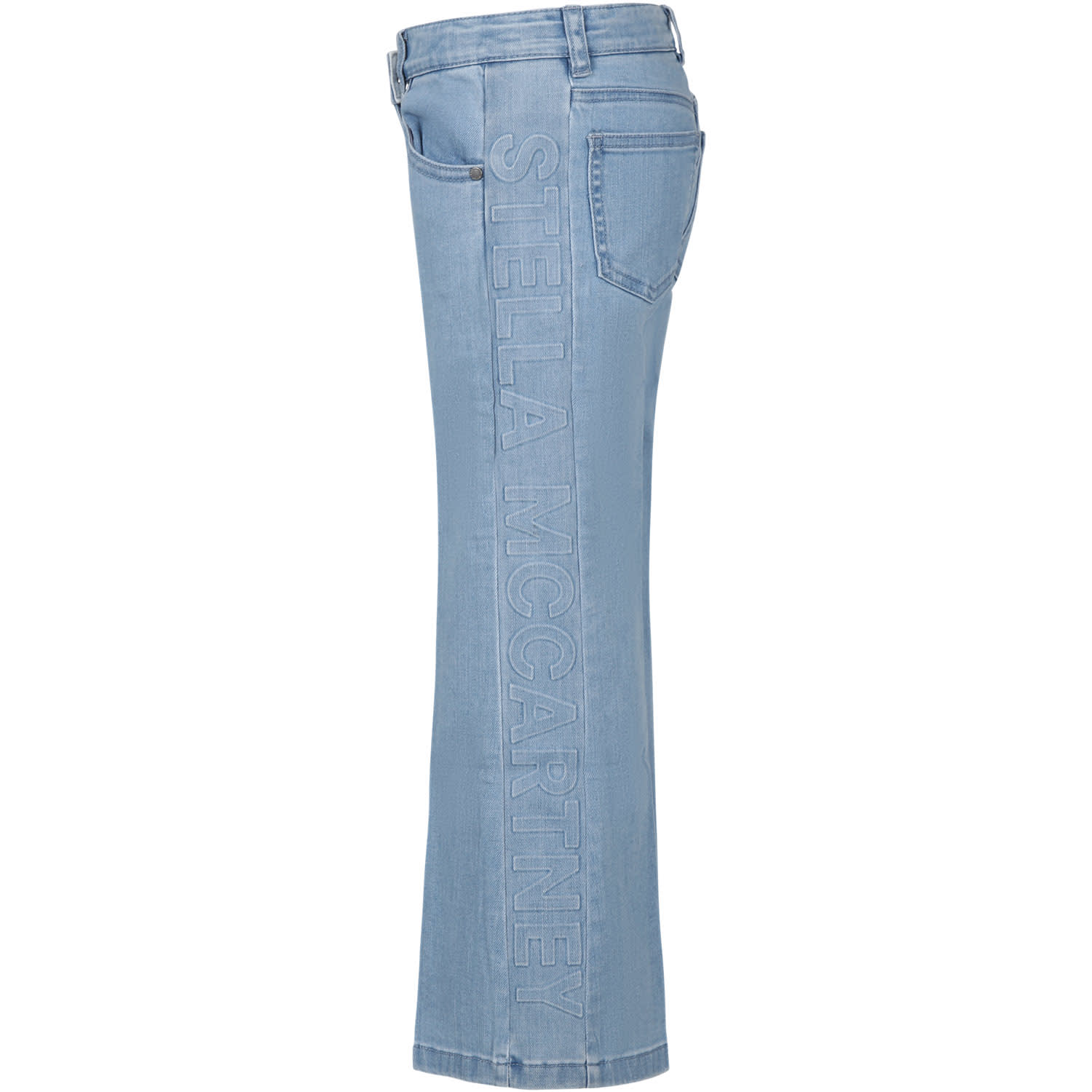 Shop Stella Mccartney Denim Jeans For Girl With Logo In Blue