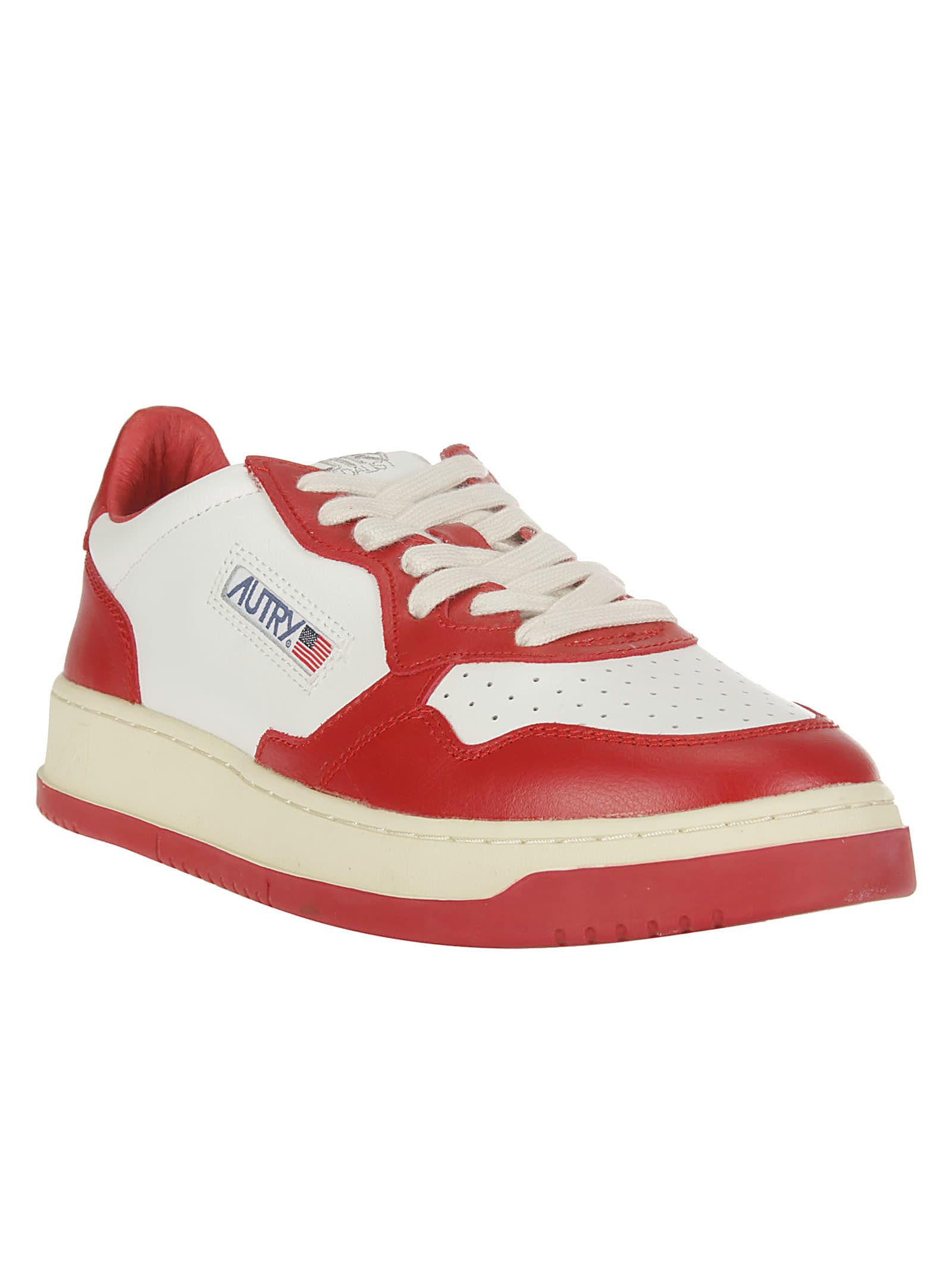 Shop Autry 01 Low Man Leat/leat In Red