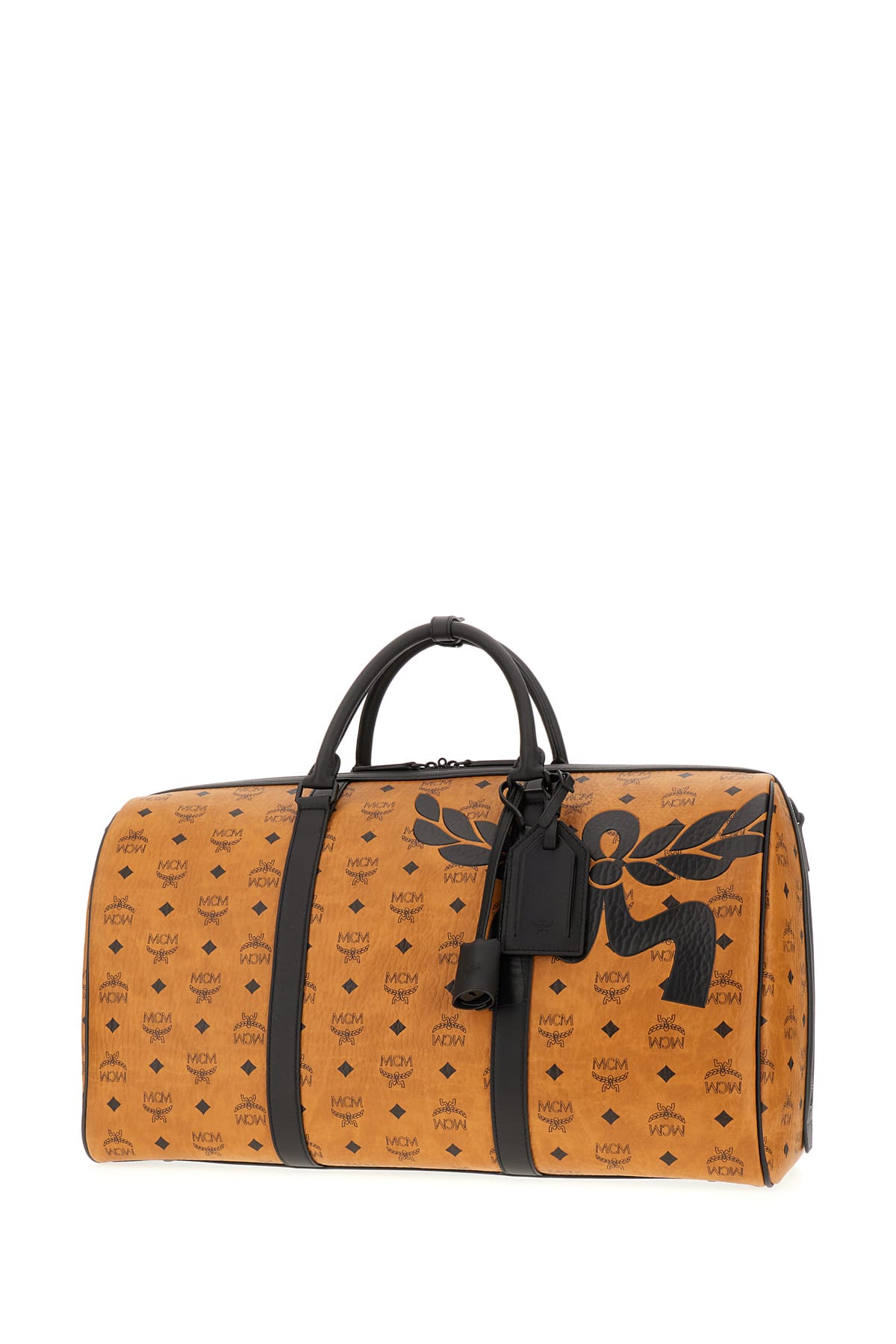 Shop Mcm Printed Synthetic Leather Ottomar Weekender Travel Bag In Co