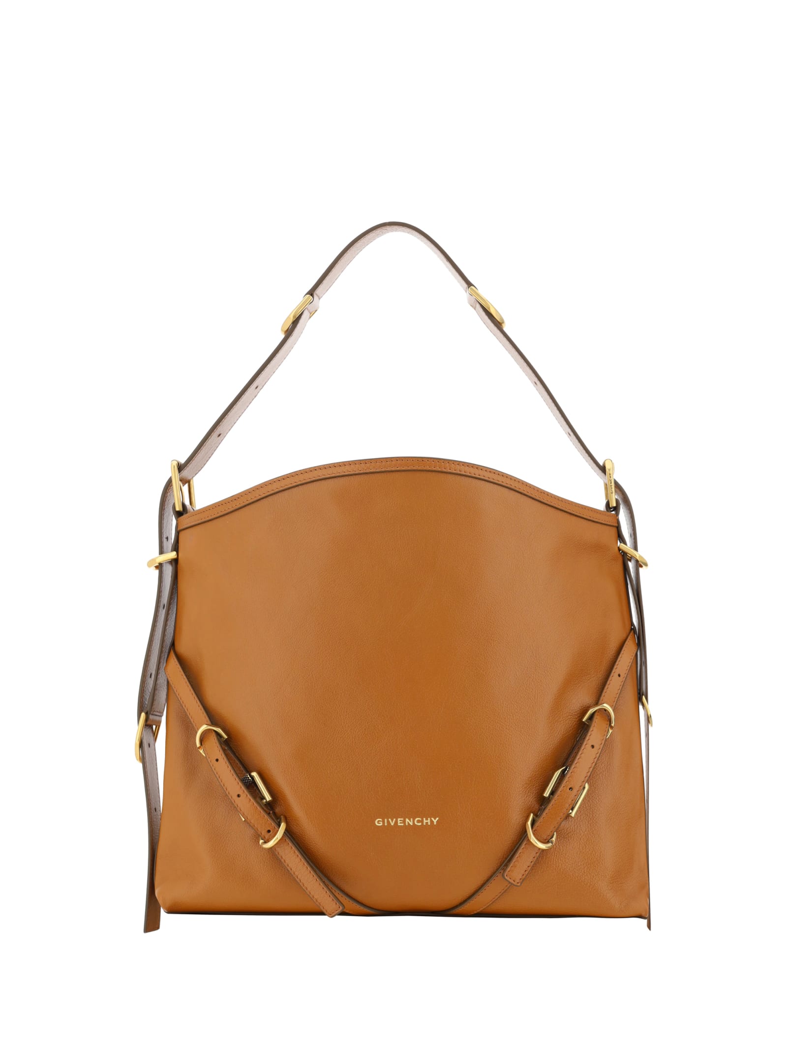 Shop Givenchy Voyou Shoulder Bag In Soft Tan