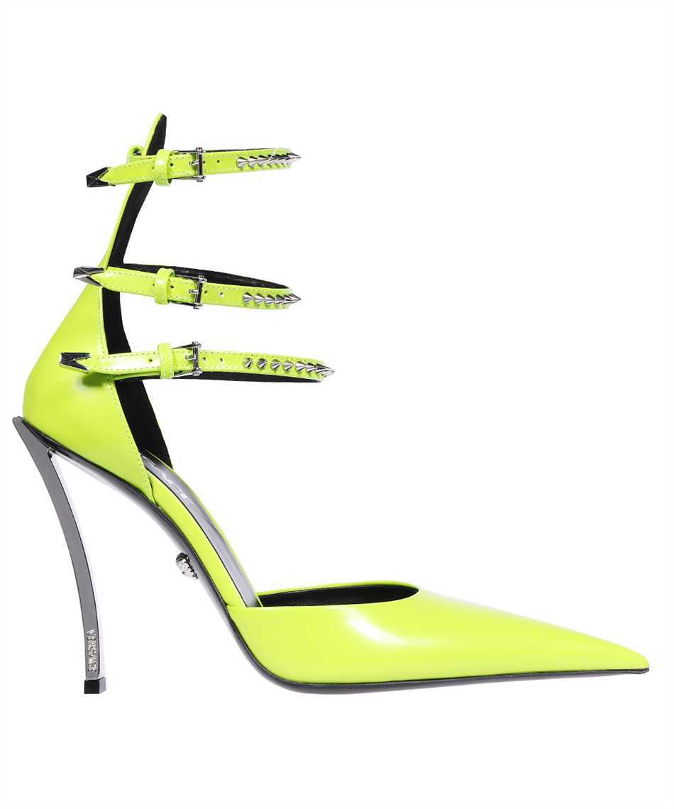 Versace Heeled Leather Sandals In Green